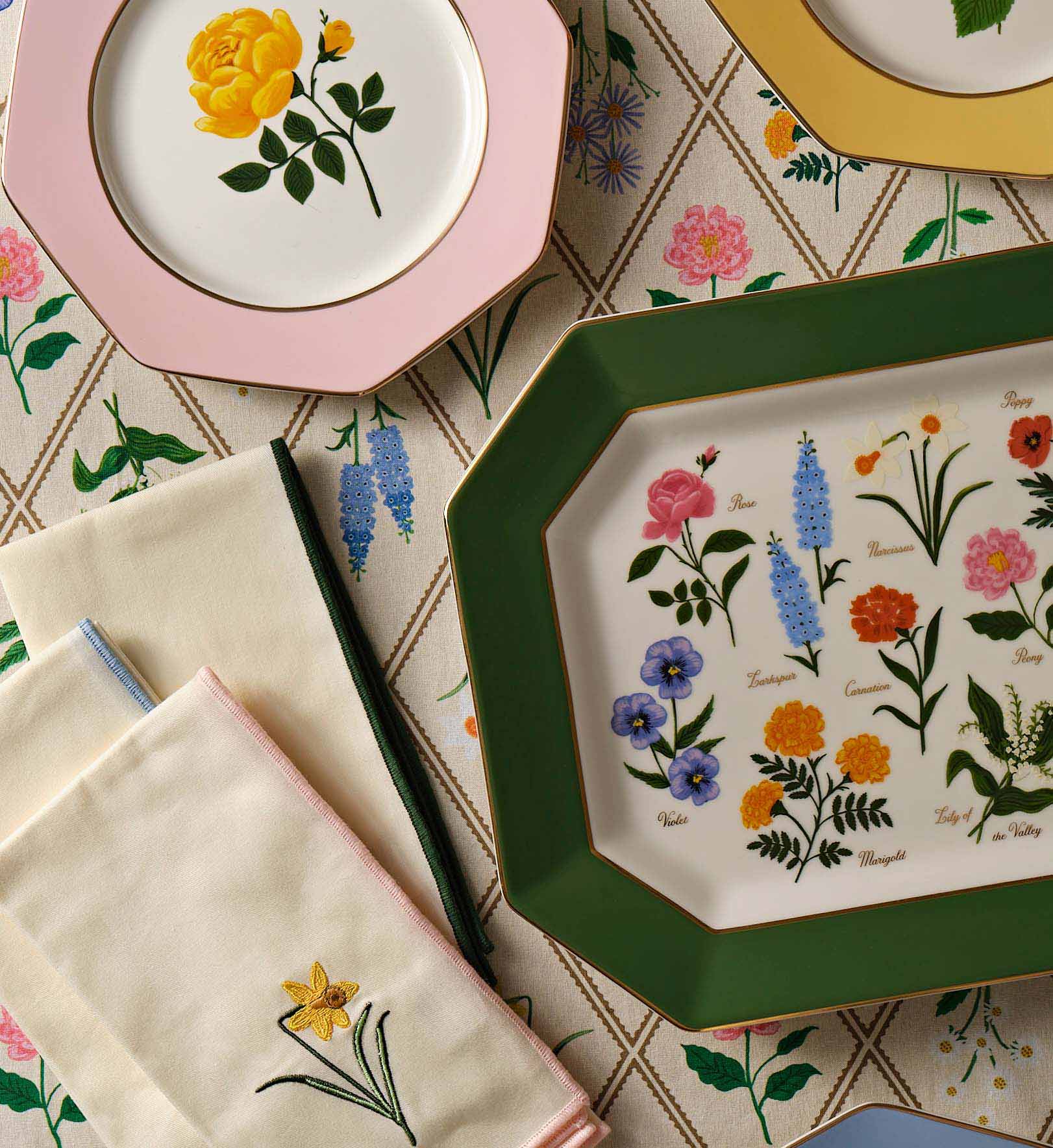 Large Porcelain Serving Platter - Garden Study - Image 4