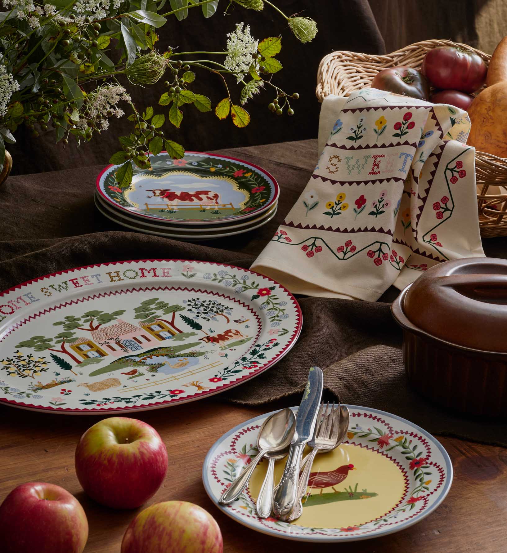 Porcelain Dessert Plate Set - Home Sweet Home - Image 5