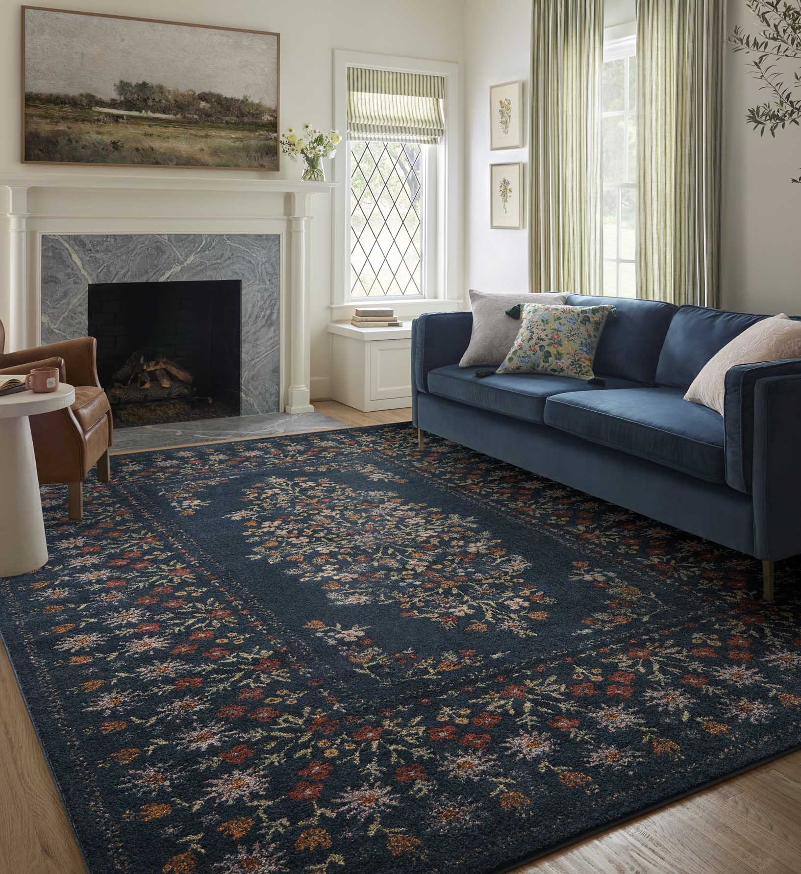 Laurel Eleanor Power Loomed Rug - Navy - Image 2