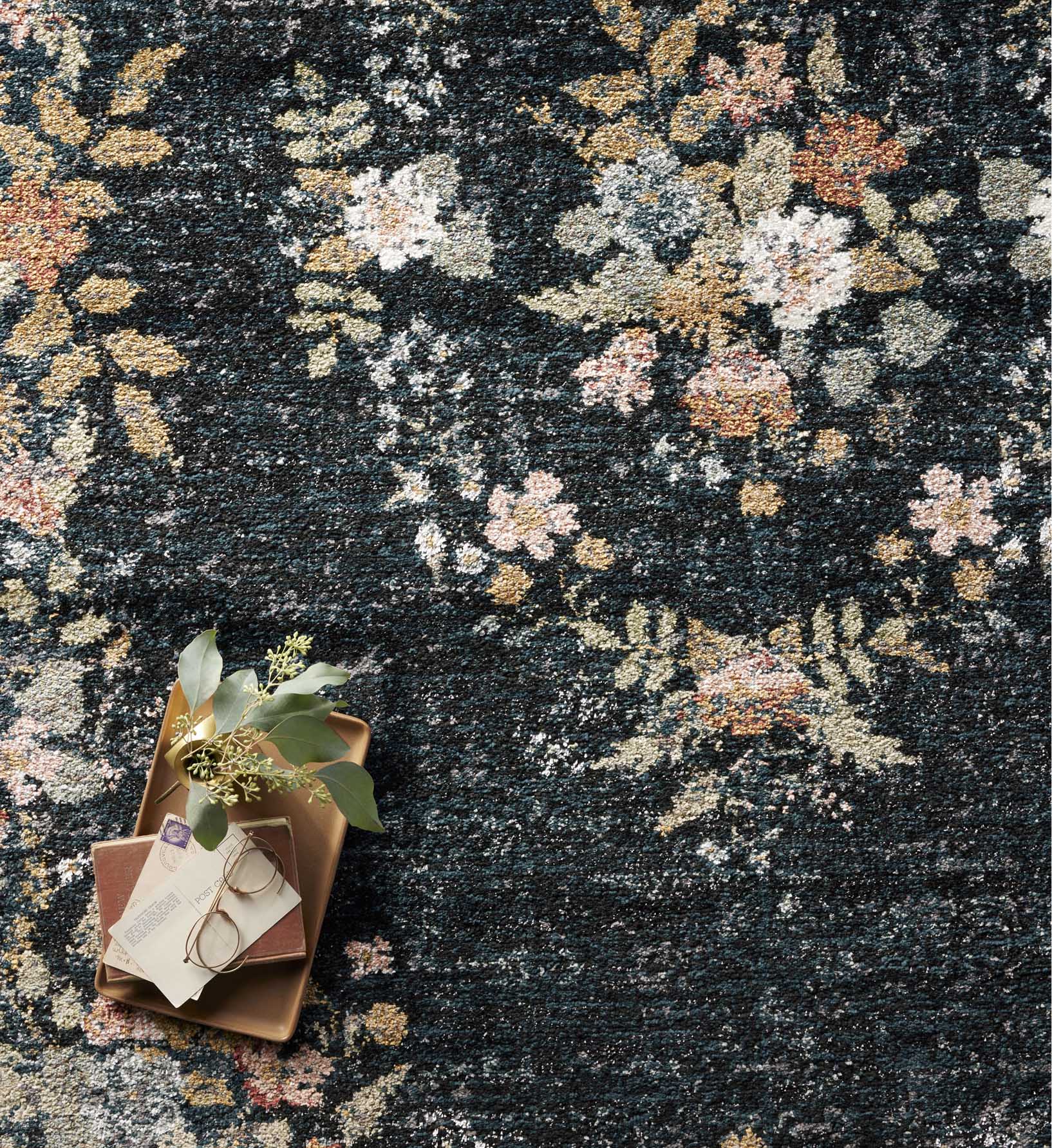 Laurel Strawberry Fields Medallion Power Loomed Rug - Navy - Image 2