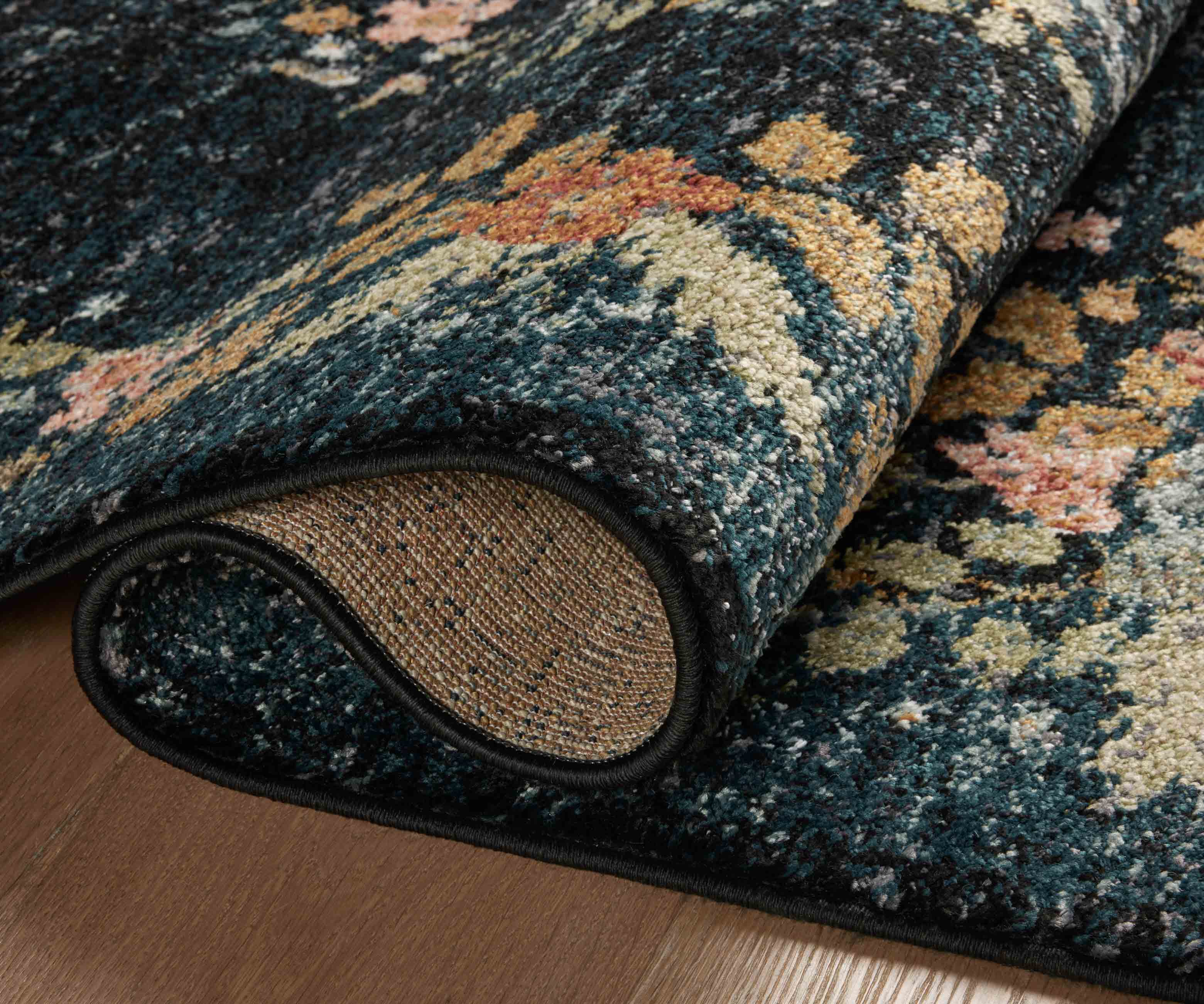 Laurel Strawberry Fields Medallion Power Loomed Rug - Navy - Image 3