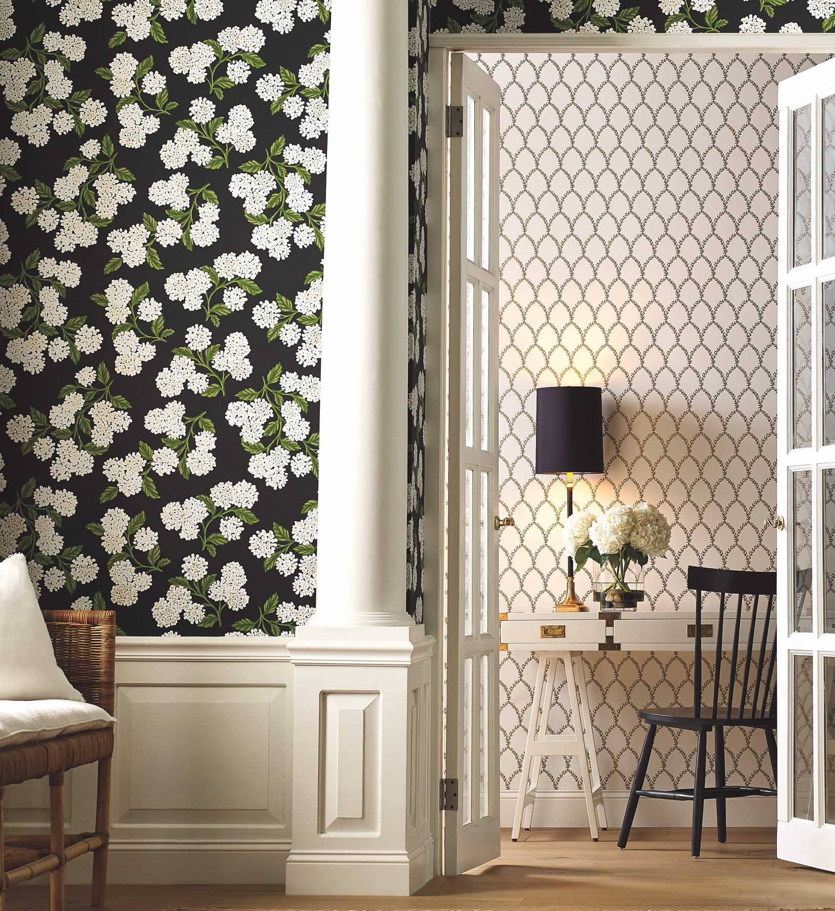 Laurel Wallpaper - Metallic Gold & White - Image 2