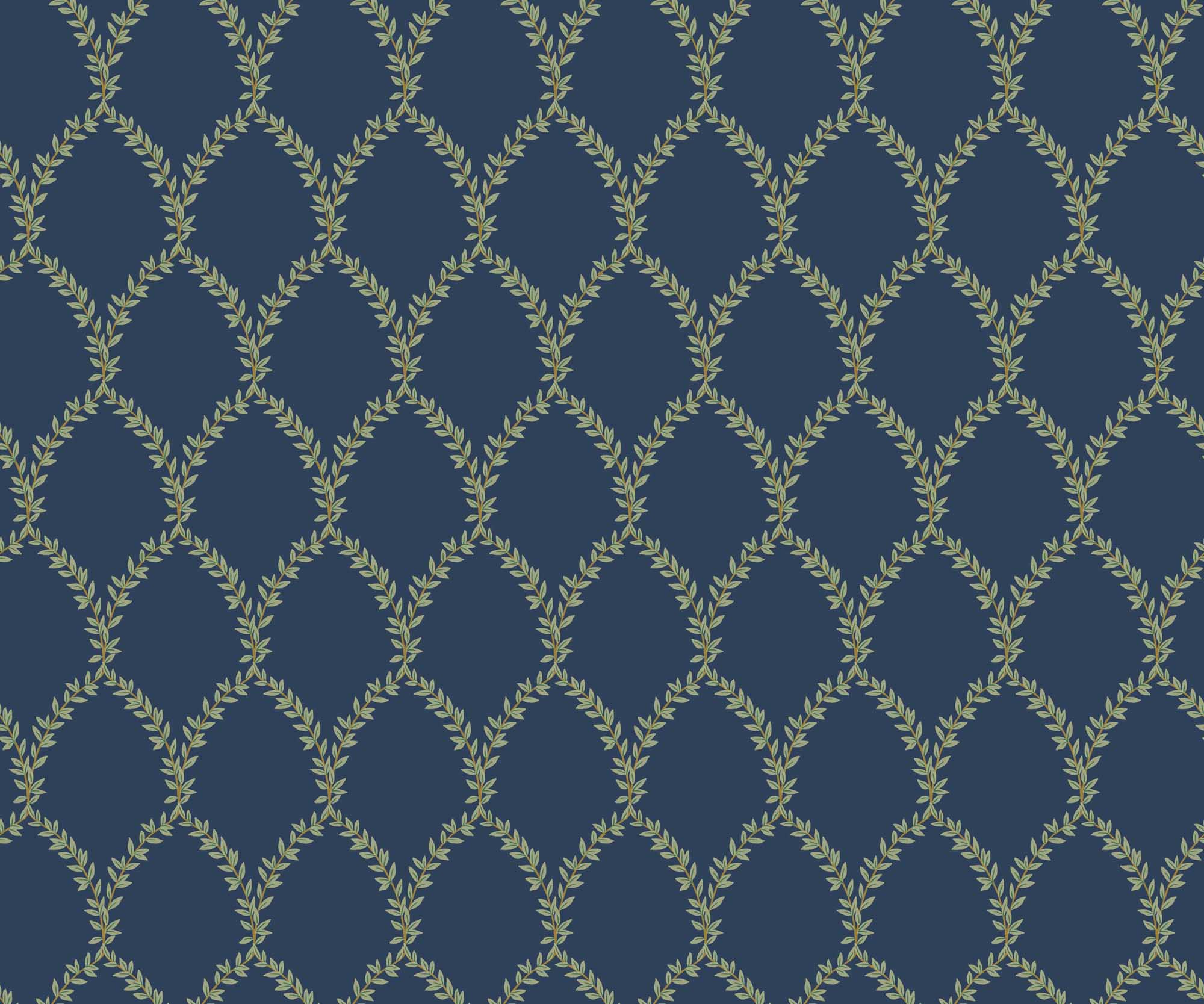 Laurel Wallpaper - Navy - Image 3