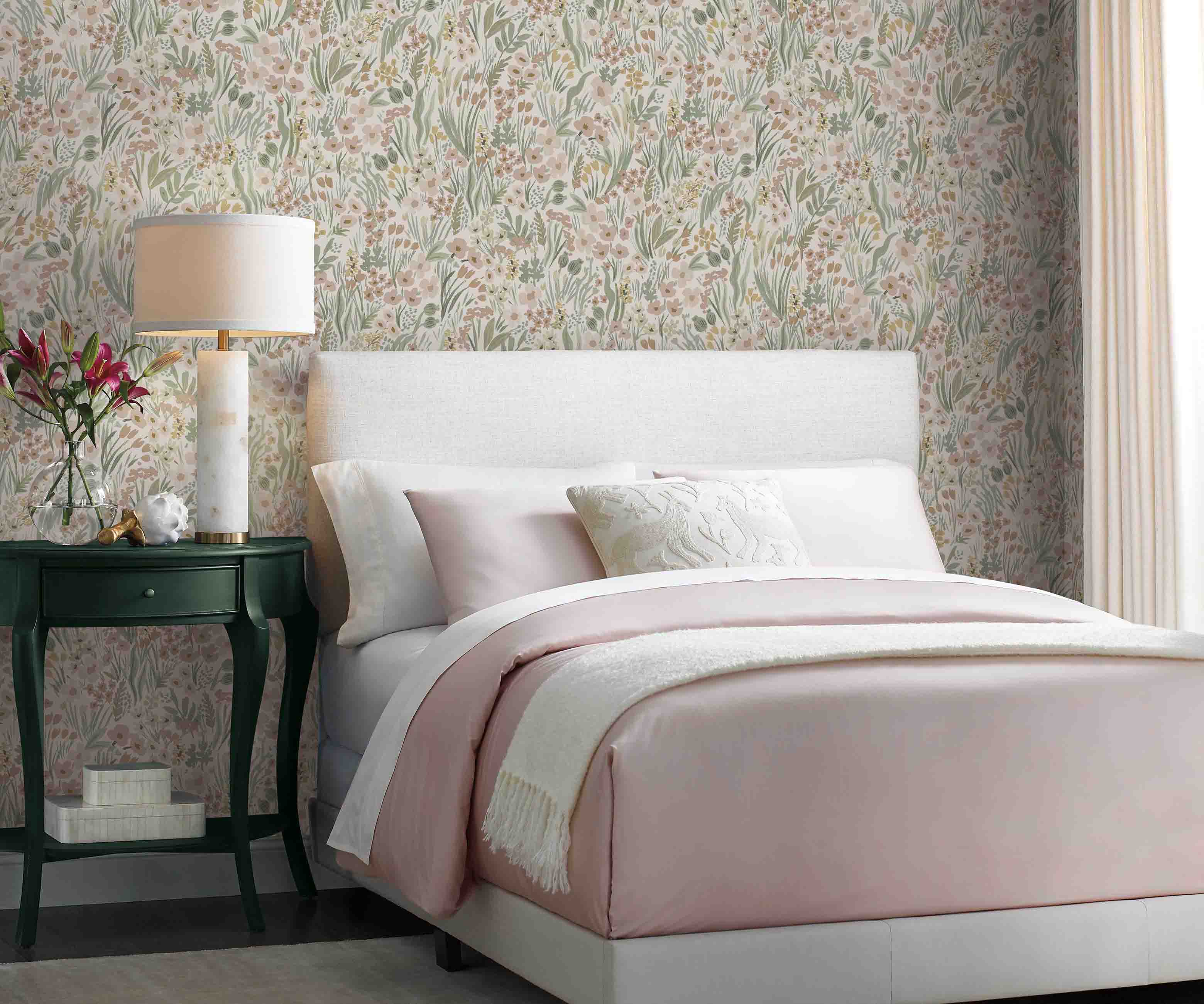 Lea Peel & Stick Wallpaper Sample - Blush - Image 2