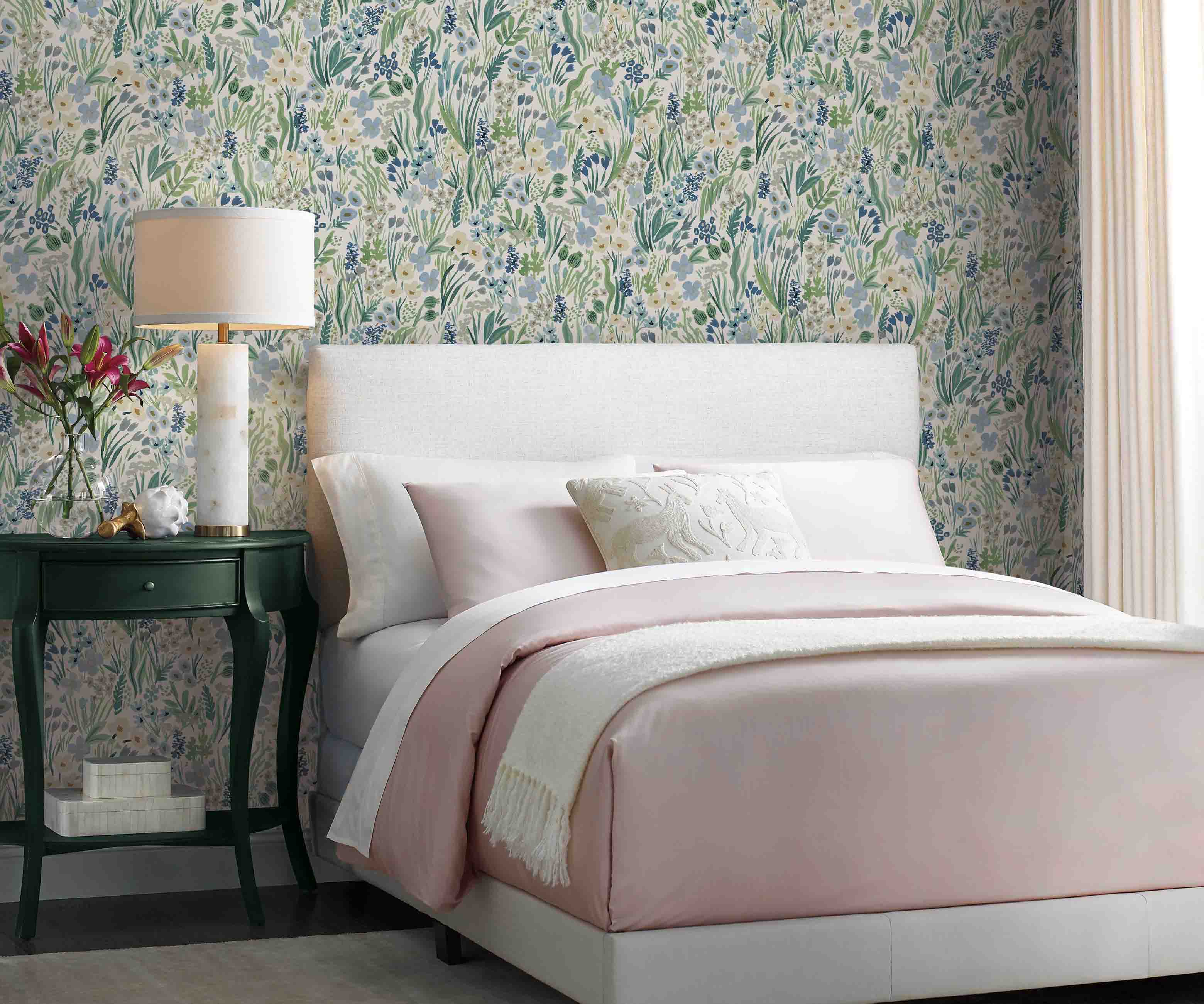 Lea Peel & Stick Wallpaper Sample - Indigo - Image 2