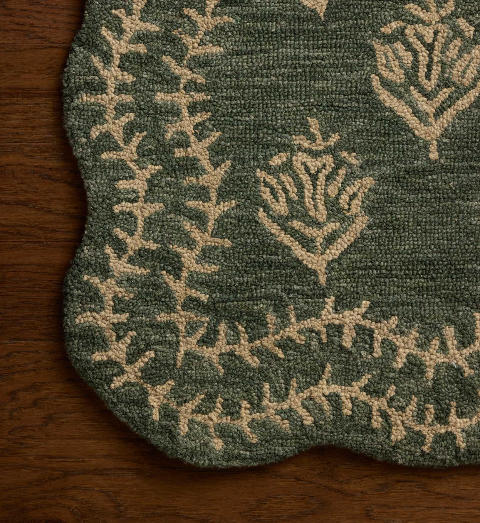 Lisette Wool Hooked Rug - Forest & Oatmeal - Image 3