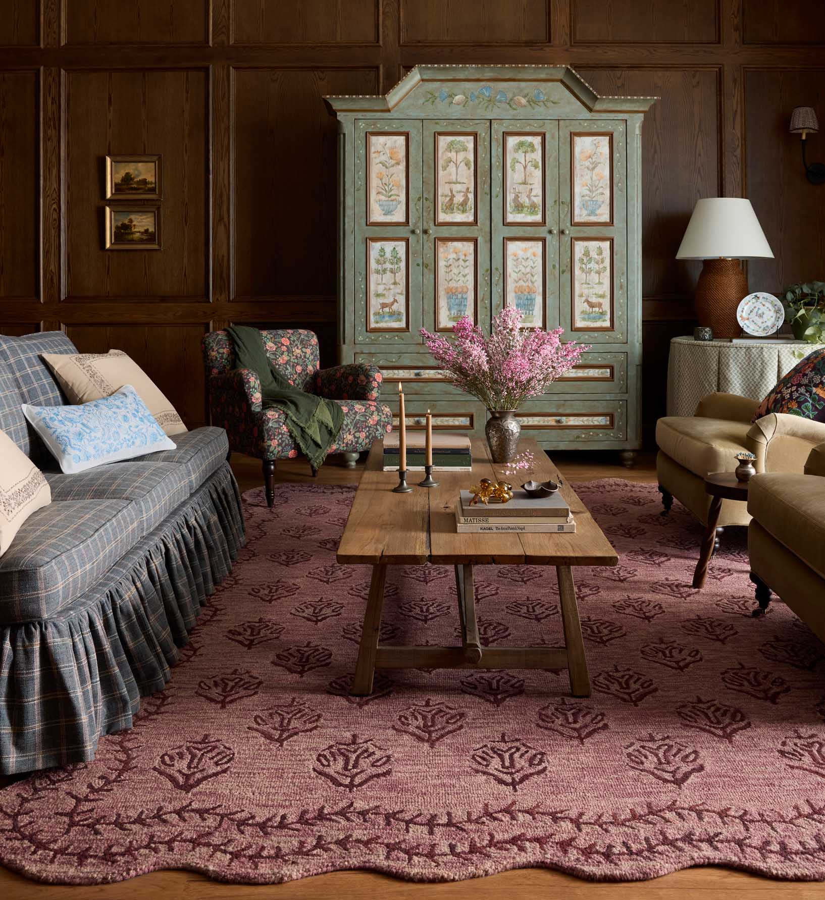 Lisette Wool Hooked Rug - Plum - Image 2