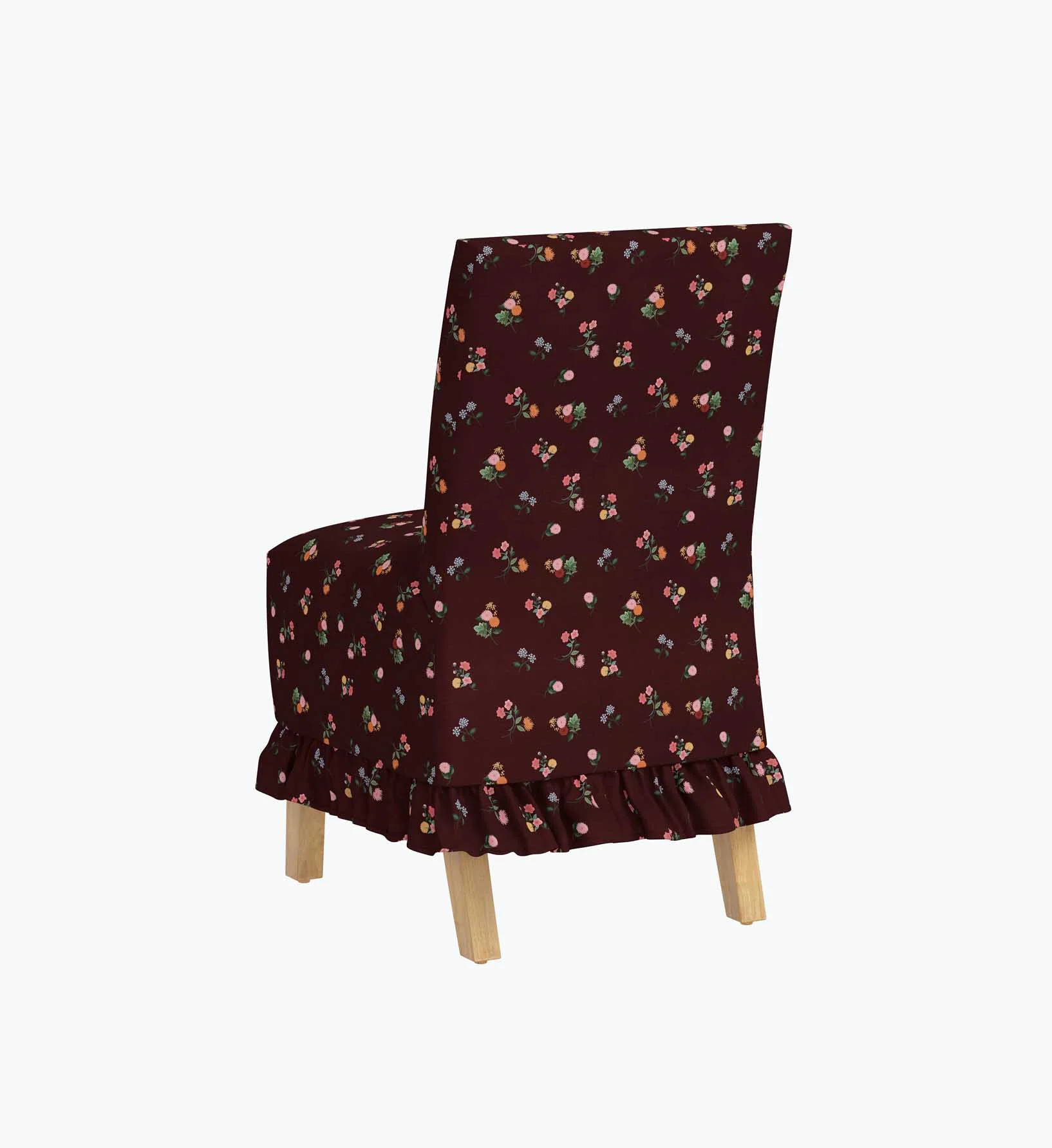 Louise Slipcover Dining Chair - Ditsy Dahlia Burgundy - Image 4