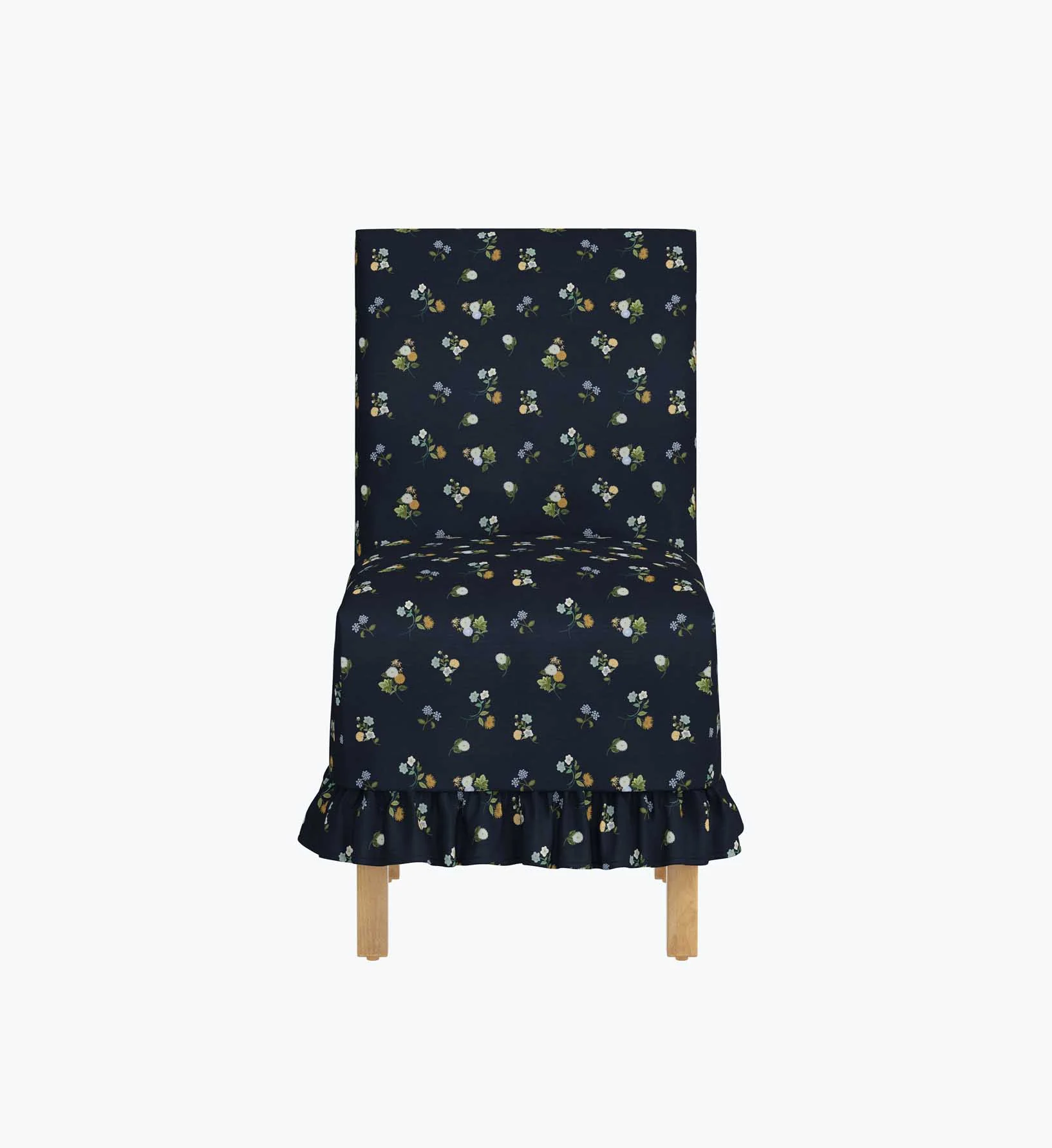 Louise Slipcover Dining Chair - Ditsy Dahlia Navy - Image 3