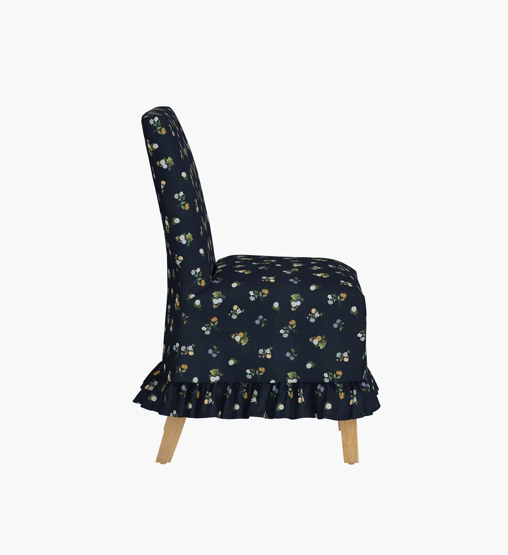 Louise Slipcover Dining Chair - Ditsy Dahlia Navy - Image 4
