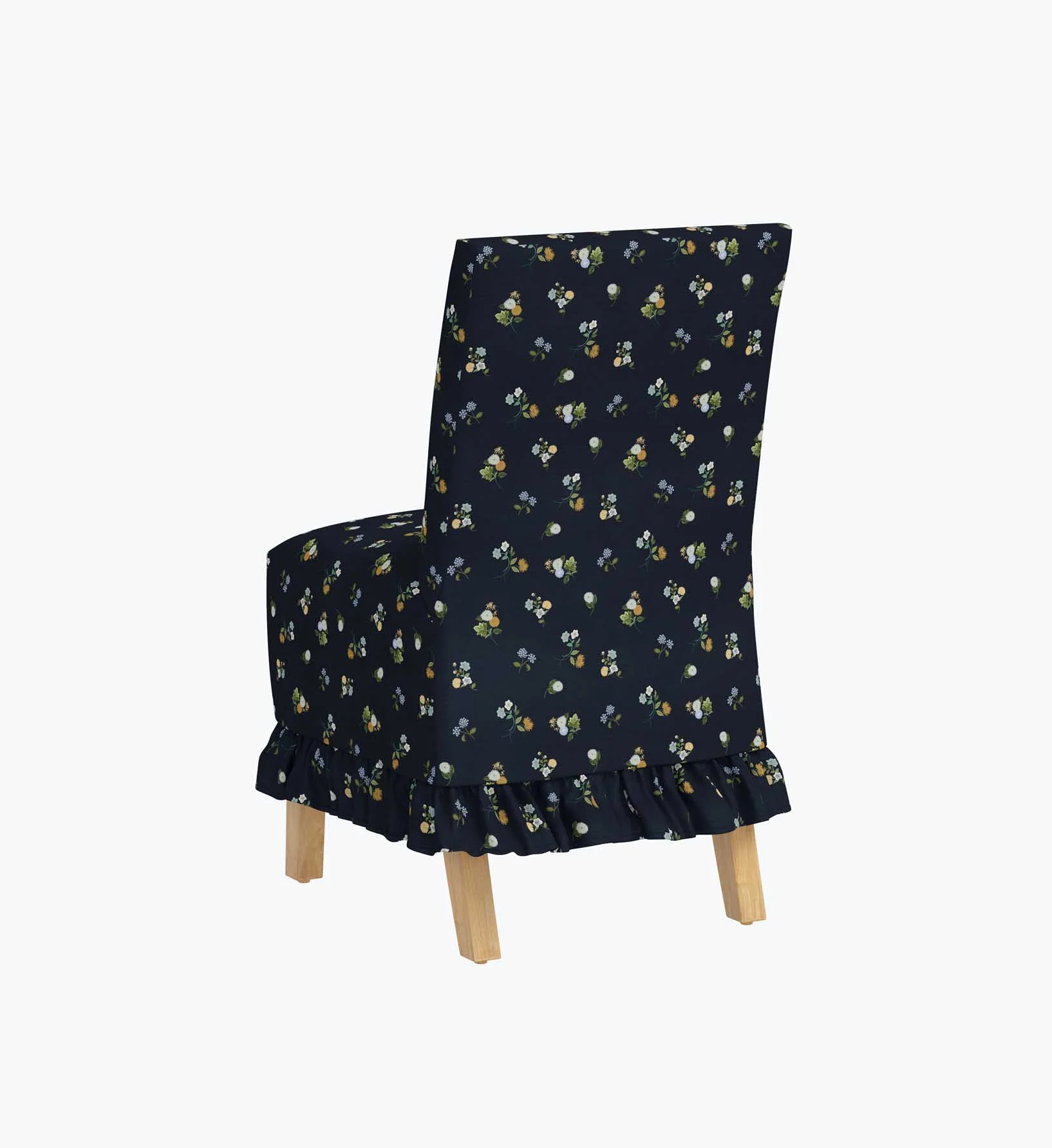 Louise Slipcover Dining Chair - Ditsy Dahlia Navy - Image 5