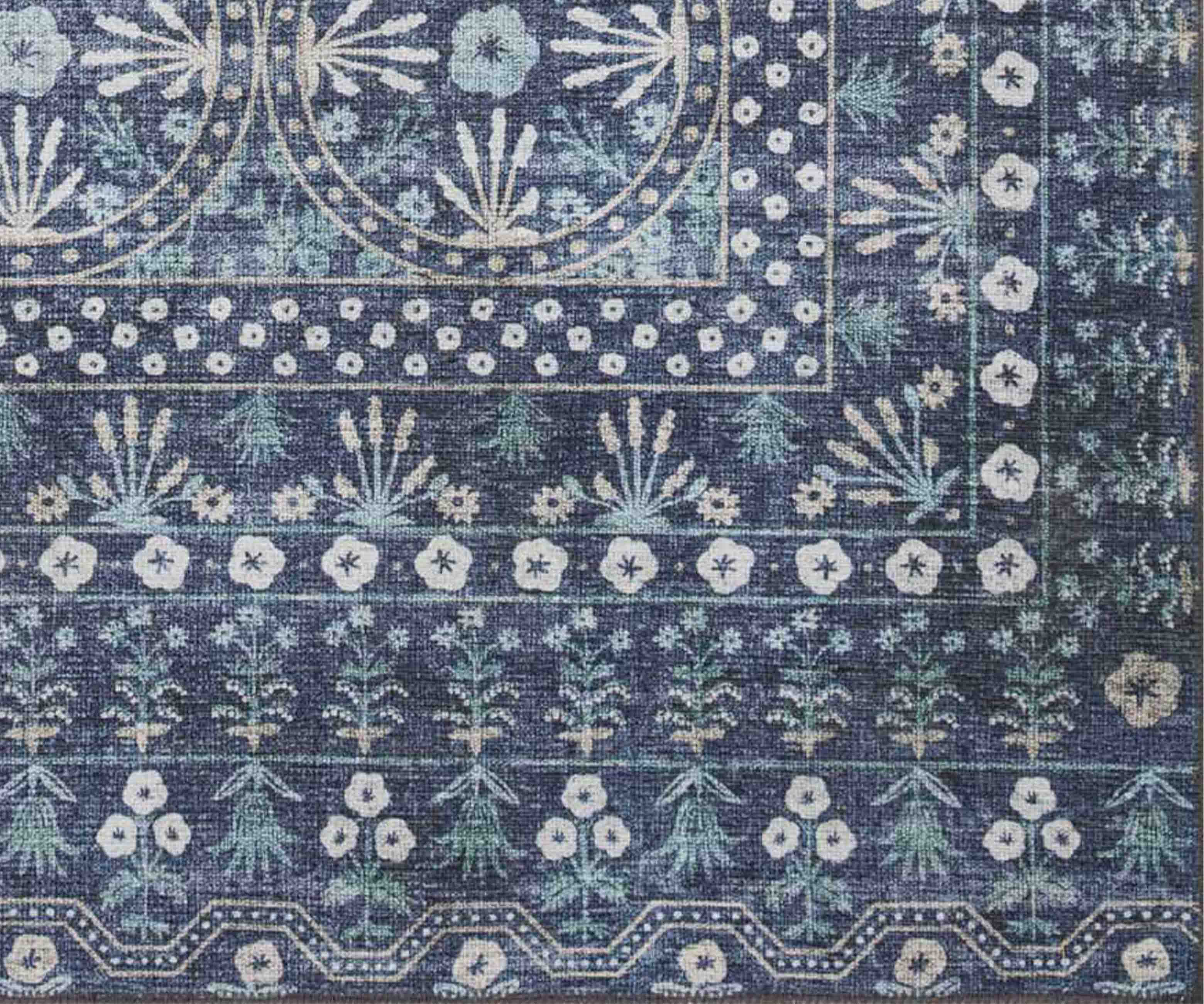 Maison Rosette Power Loomed Rug - Blue - Image 3