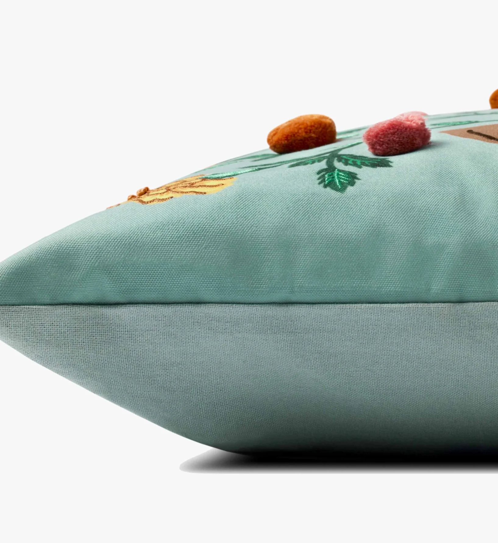 Marisol Embroidered Pillow - Light Green - Image 4