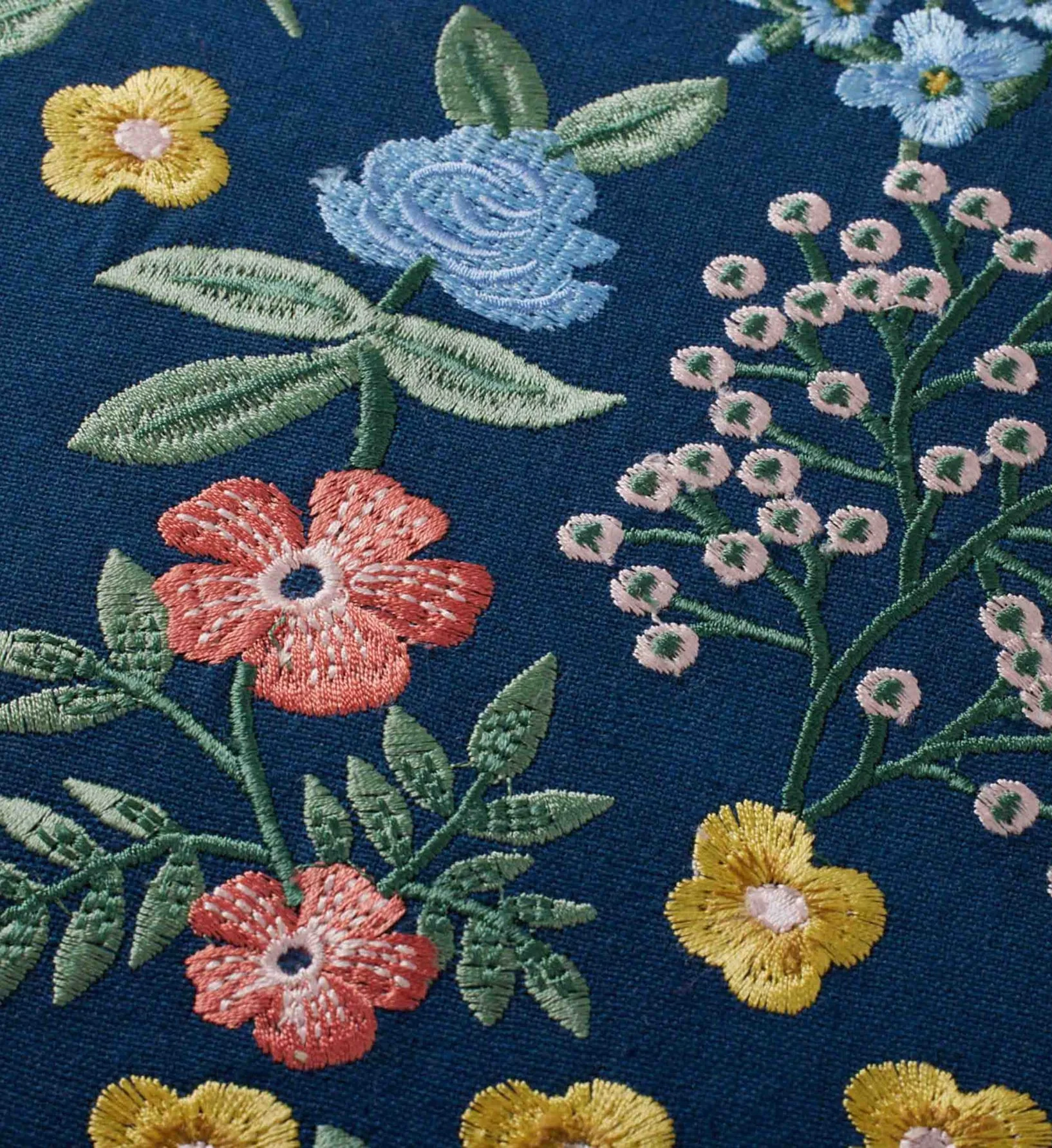Mayfair Embroidered Pillow - Navy - Image 3