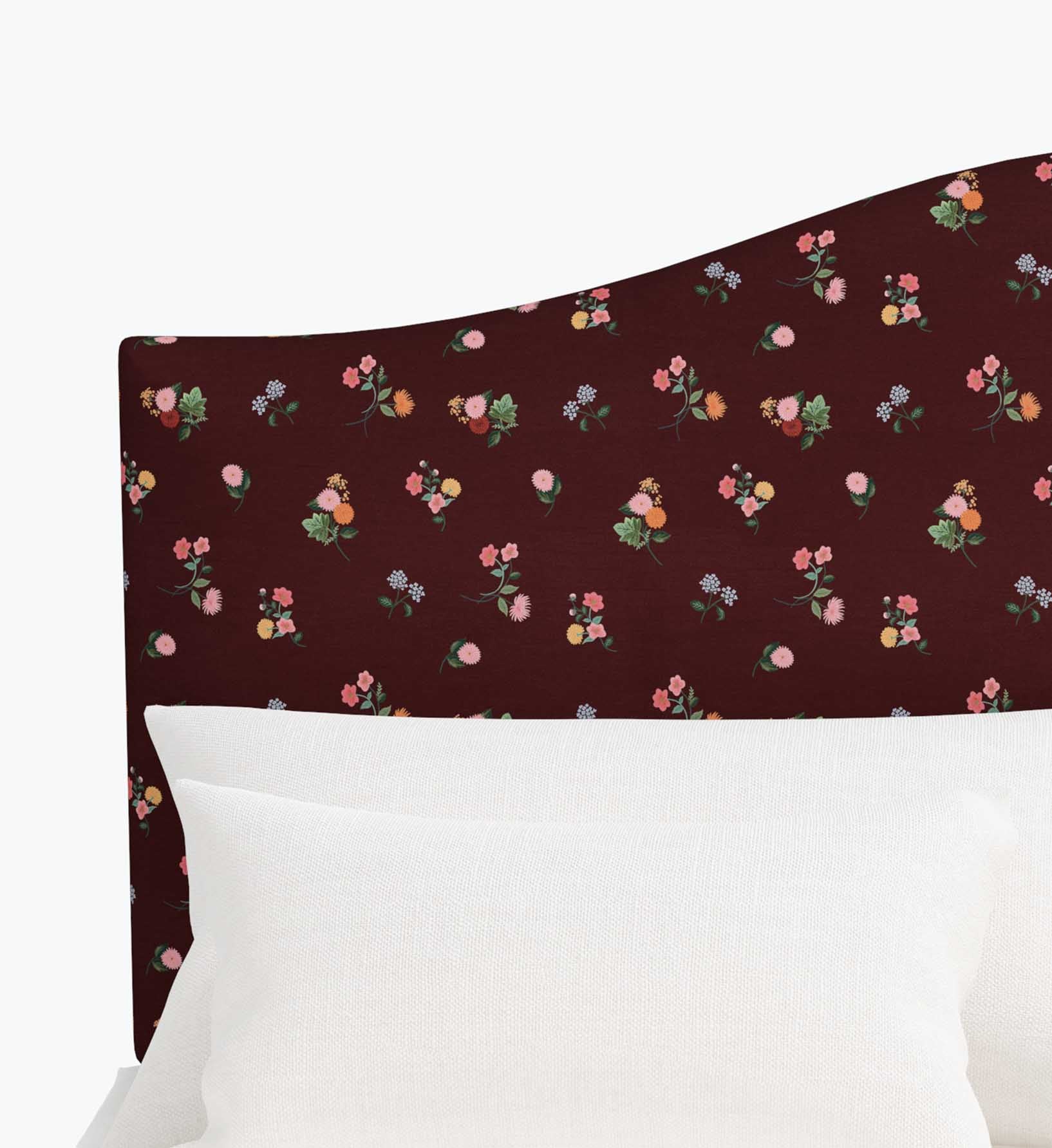 Mayfair Headboard - Ditsy Dahlia Burgundy - Image 2