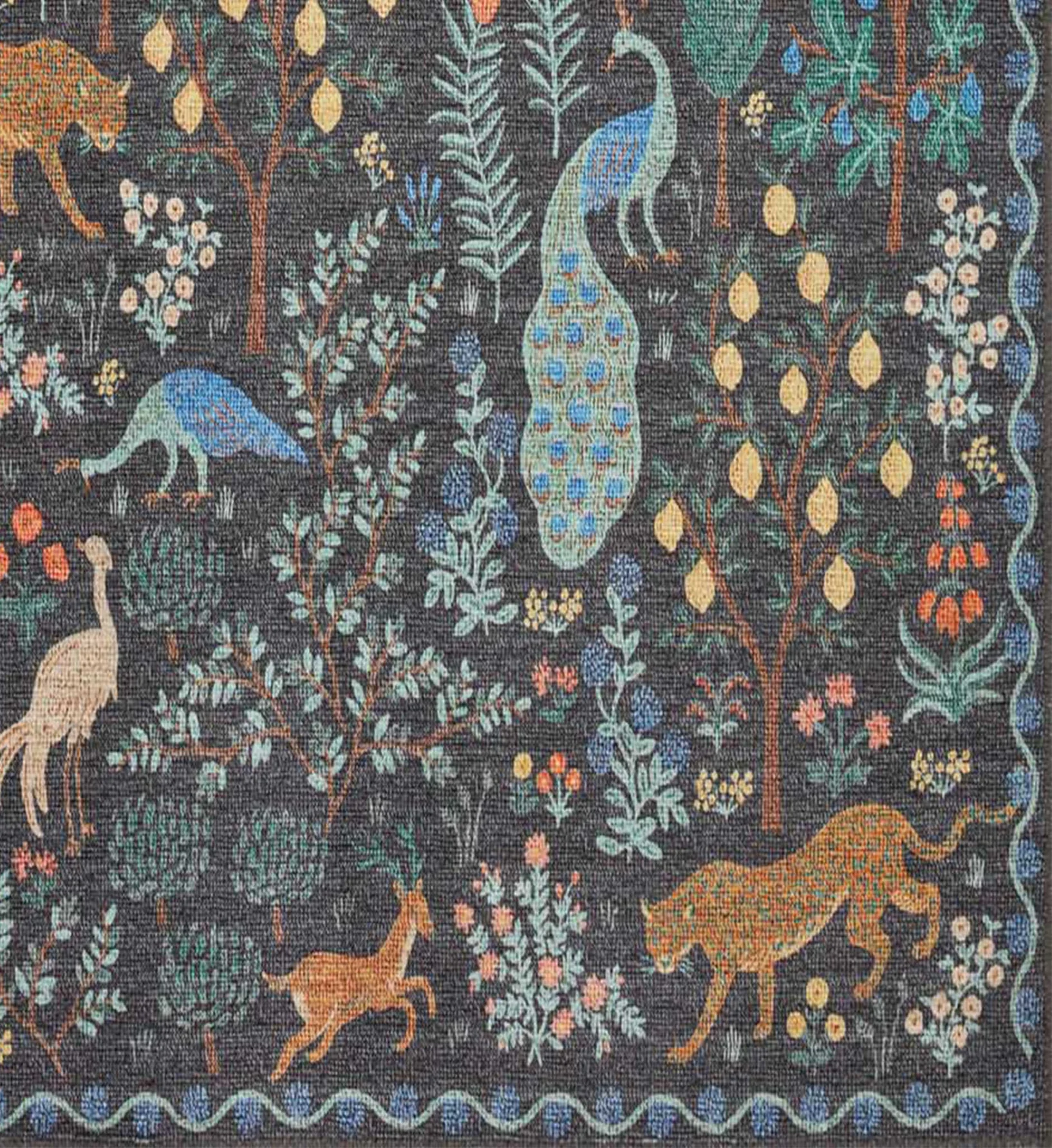 Menagerie Forest Printed Rug - Black - Image 2
