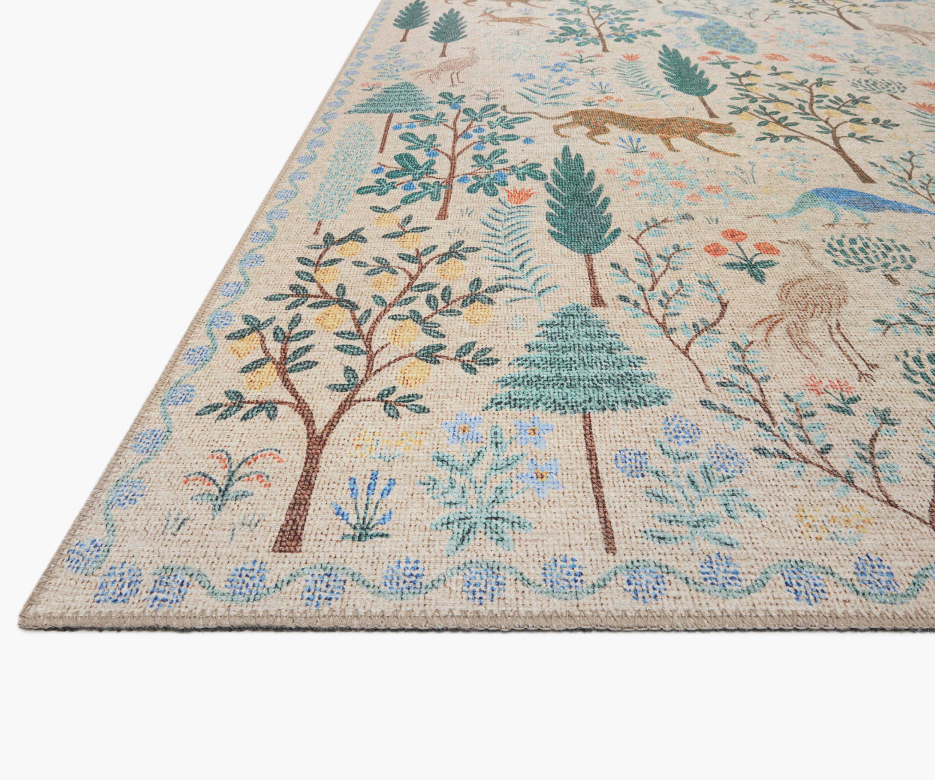 Menagerie Forest Printed Rug - Cream - Image 4