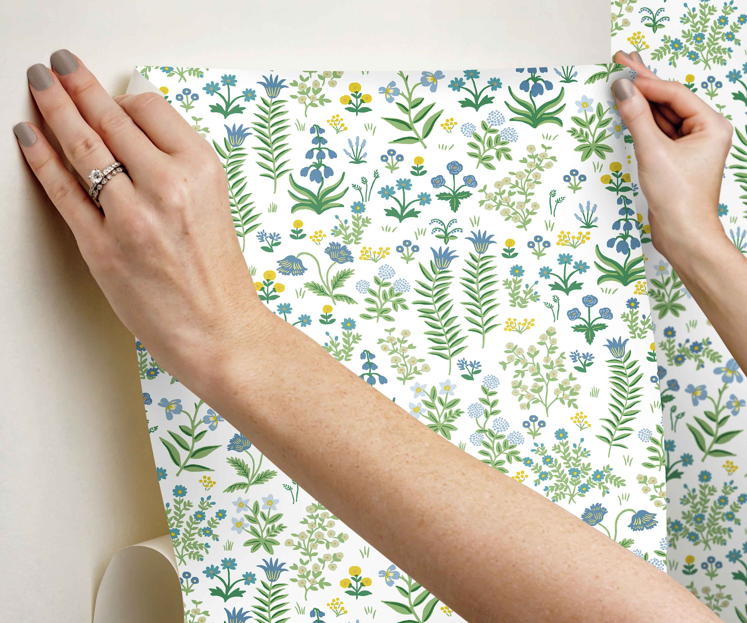 Menagerie Garden Peel & Stick Wallpaper - Blue Multi - Image 4
