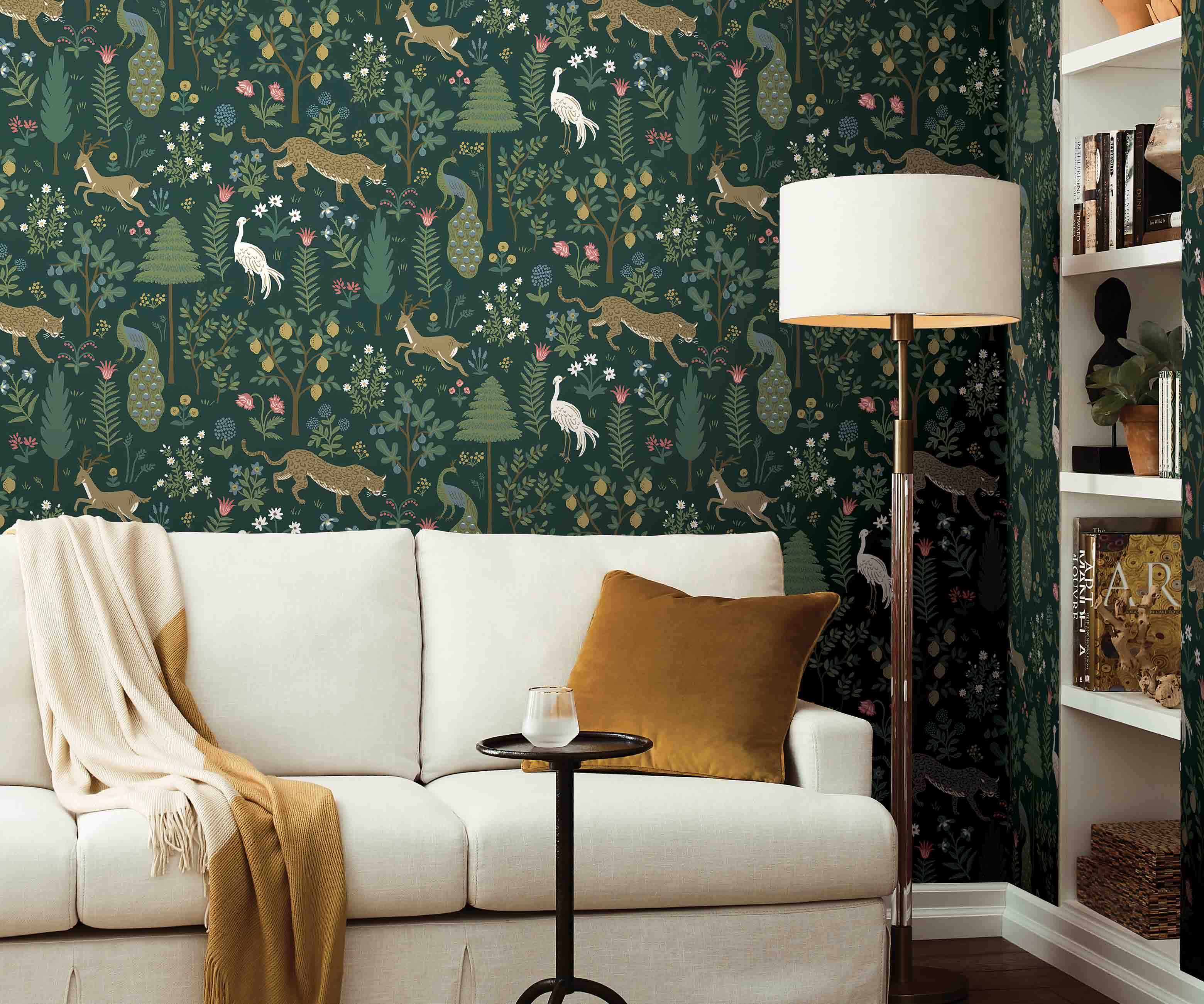 Menagerie Wallpaper Sample - Emerald - Image 3