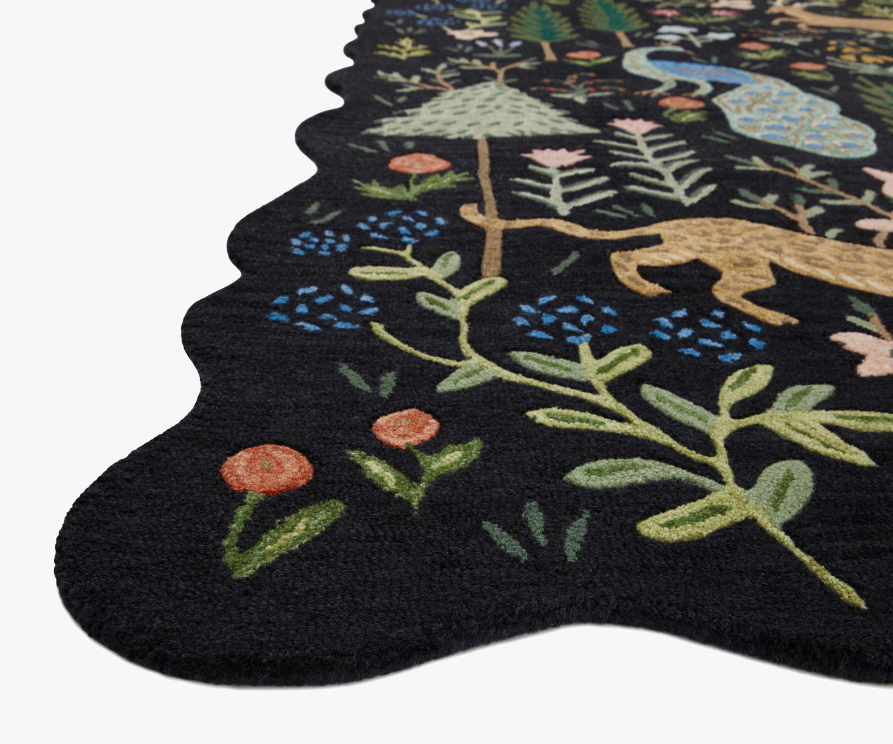 Menagerie Wool-Hooked Rug - Black - Image 3