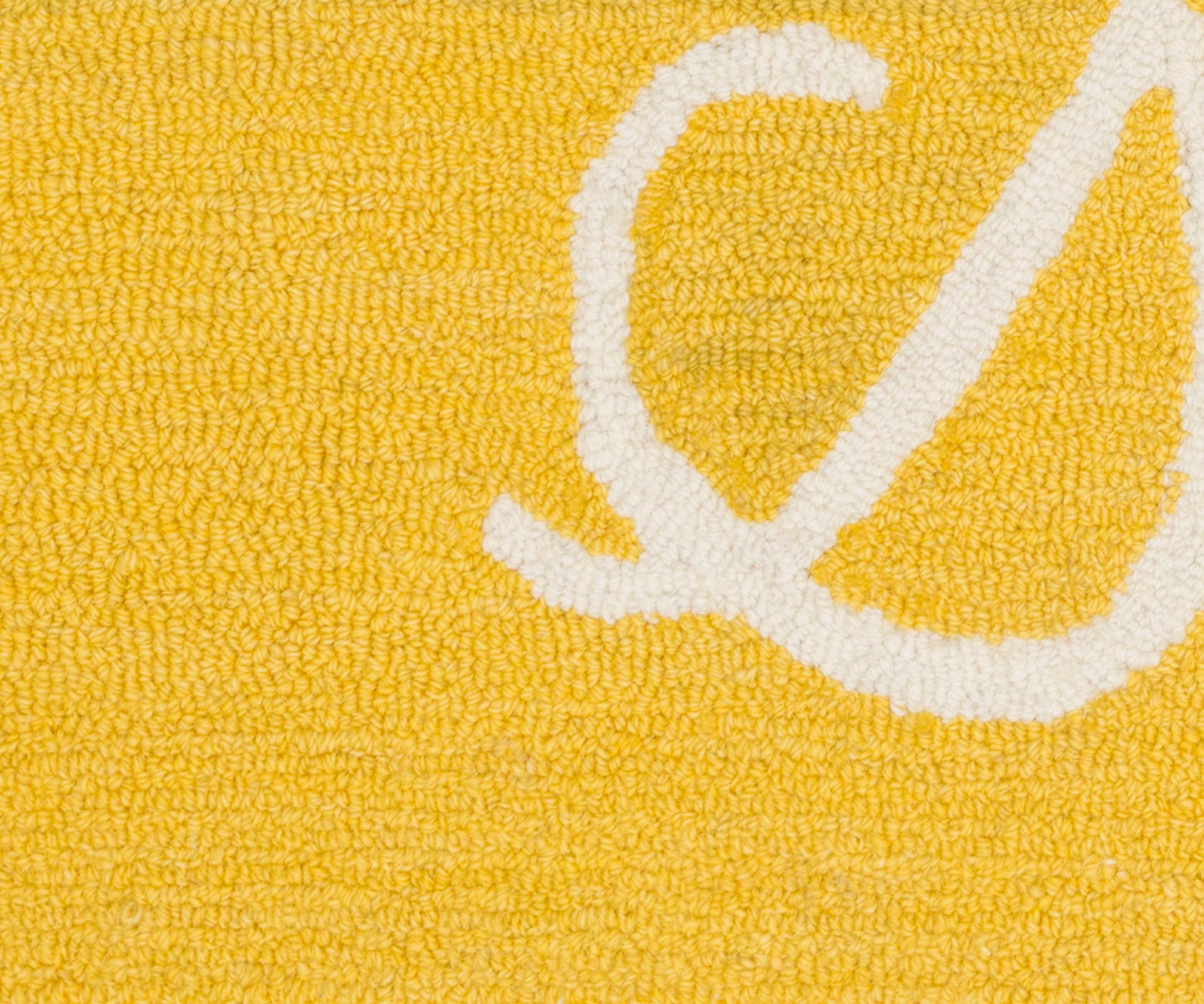 Minnie Hello Sunshine Wool-Hooked Rug - Yellow - Image 4