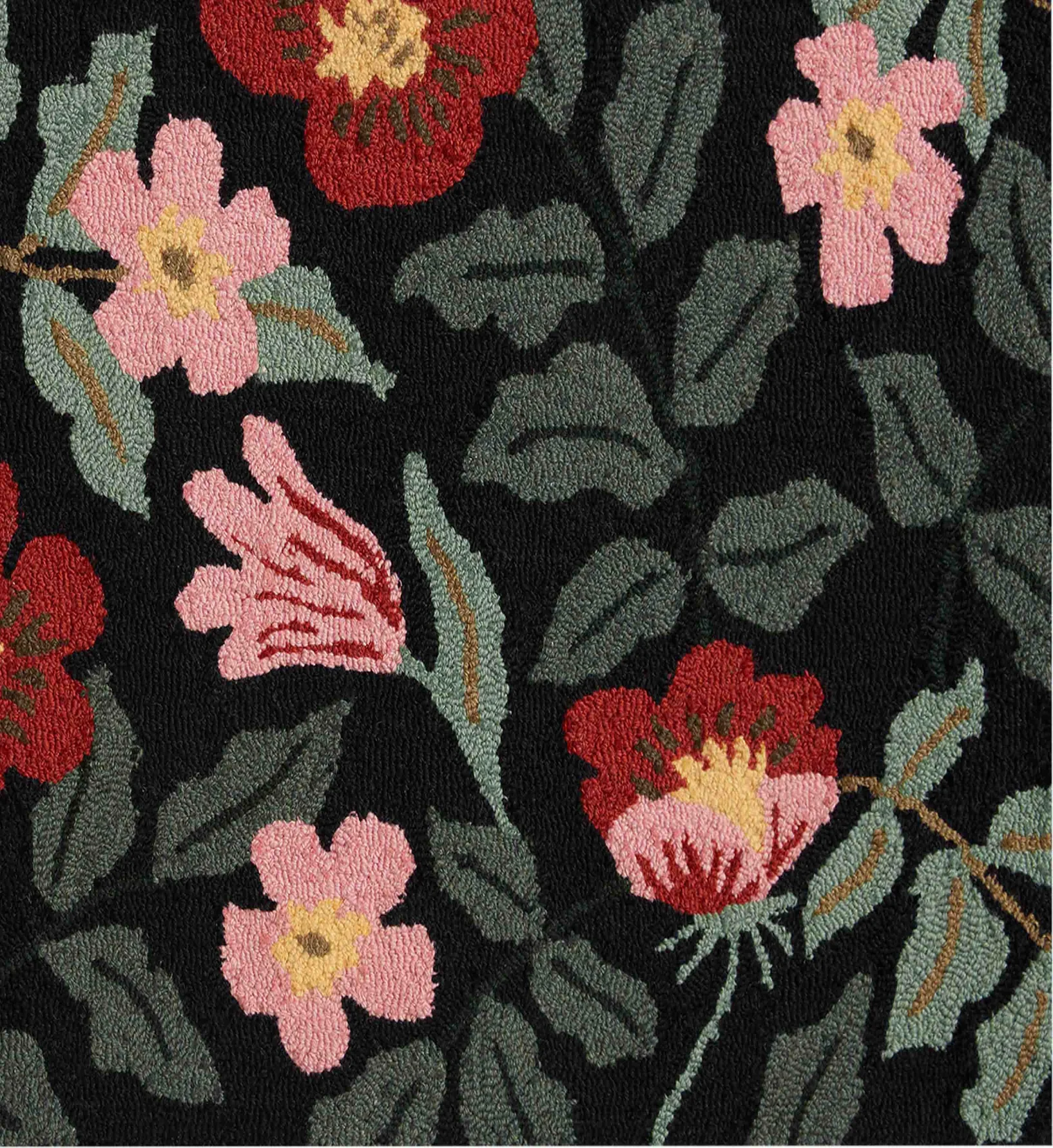 Minnie Primrose Wool-Hooked Rug -  Black Multi - Image 2