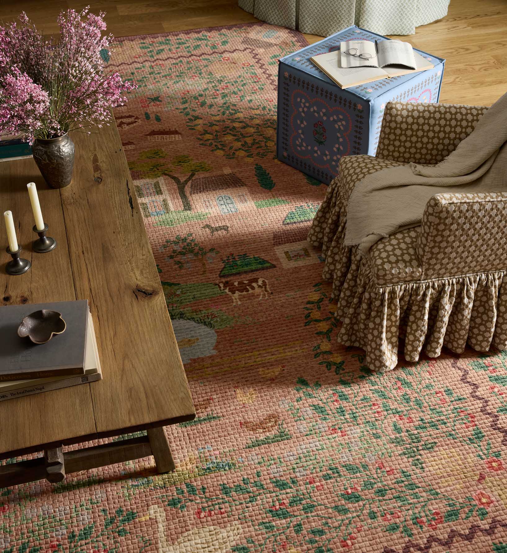 Orchard Country Farm Washable Rug - Mauve - Image 2