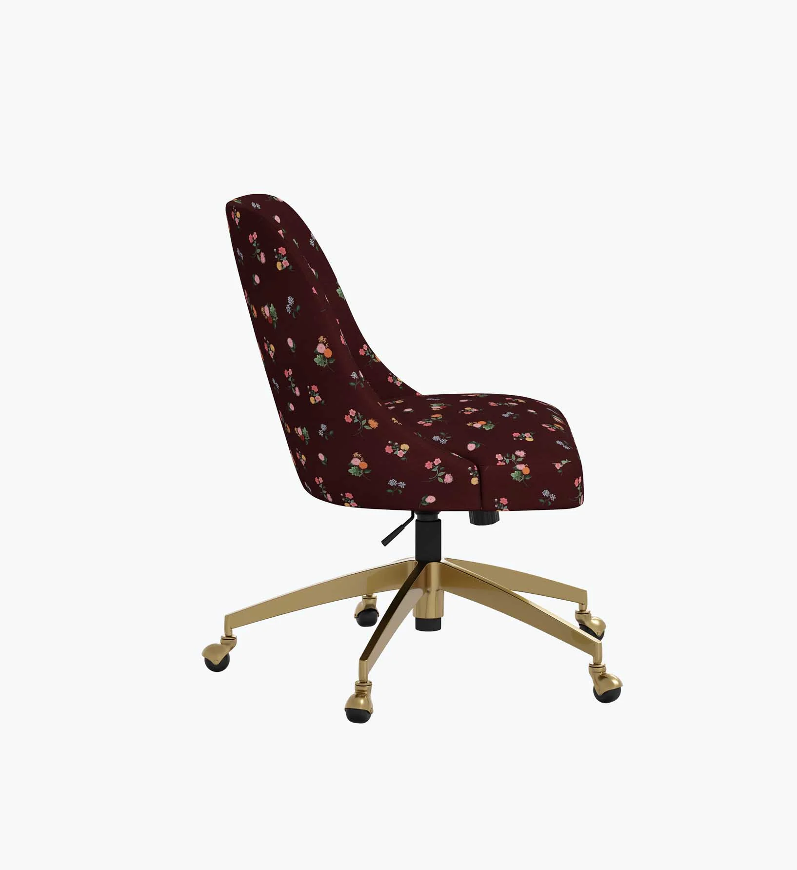 Oxford Desk Chair - Ditsy Dahlia Burgundy - Image 5