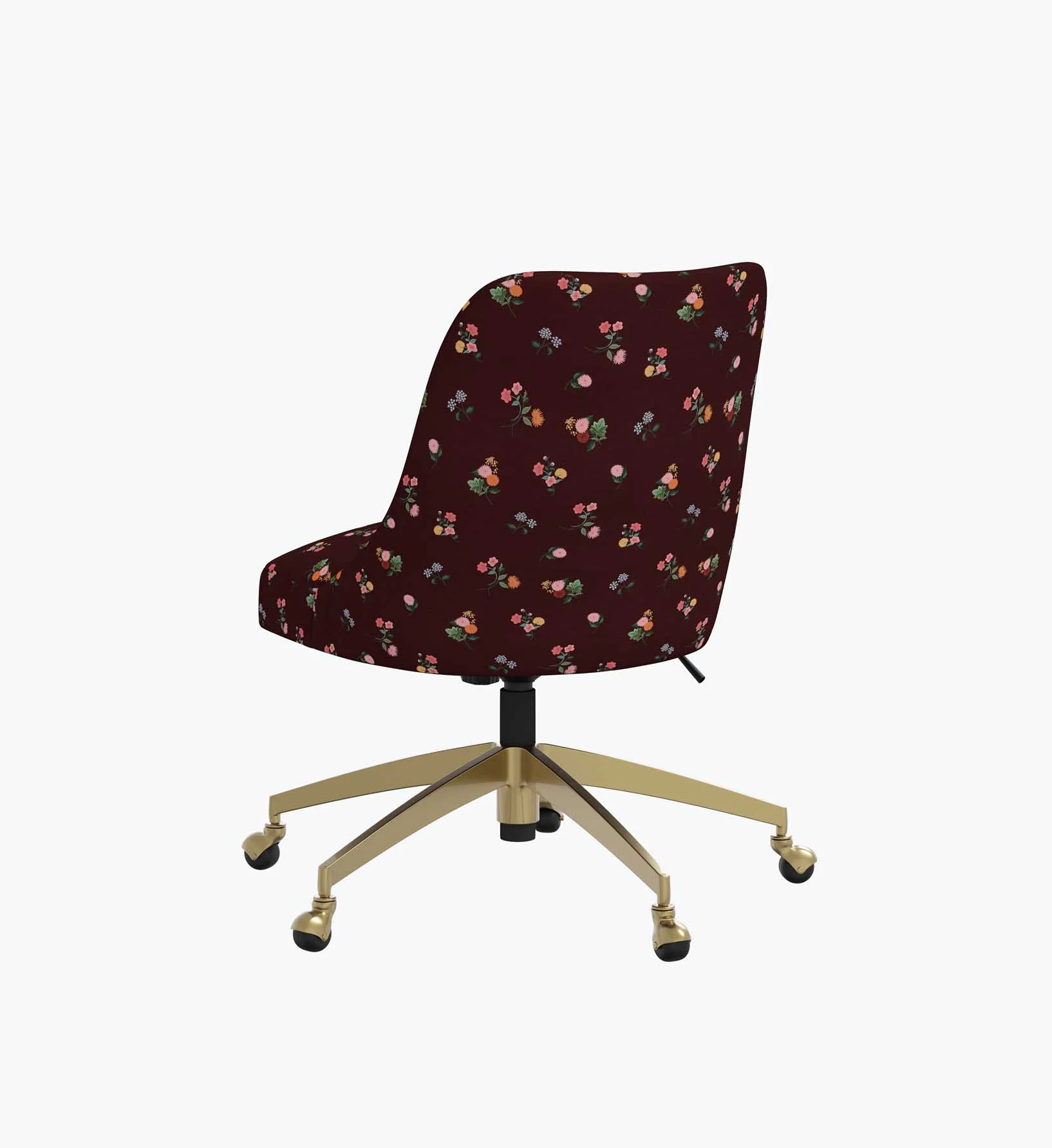 Oxford Desk Chair - Ditsy Dahlia Burgundy - Image 6