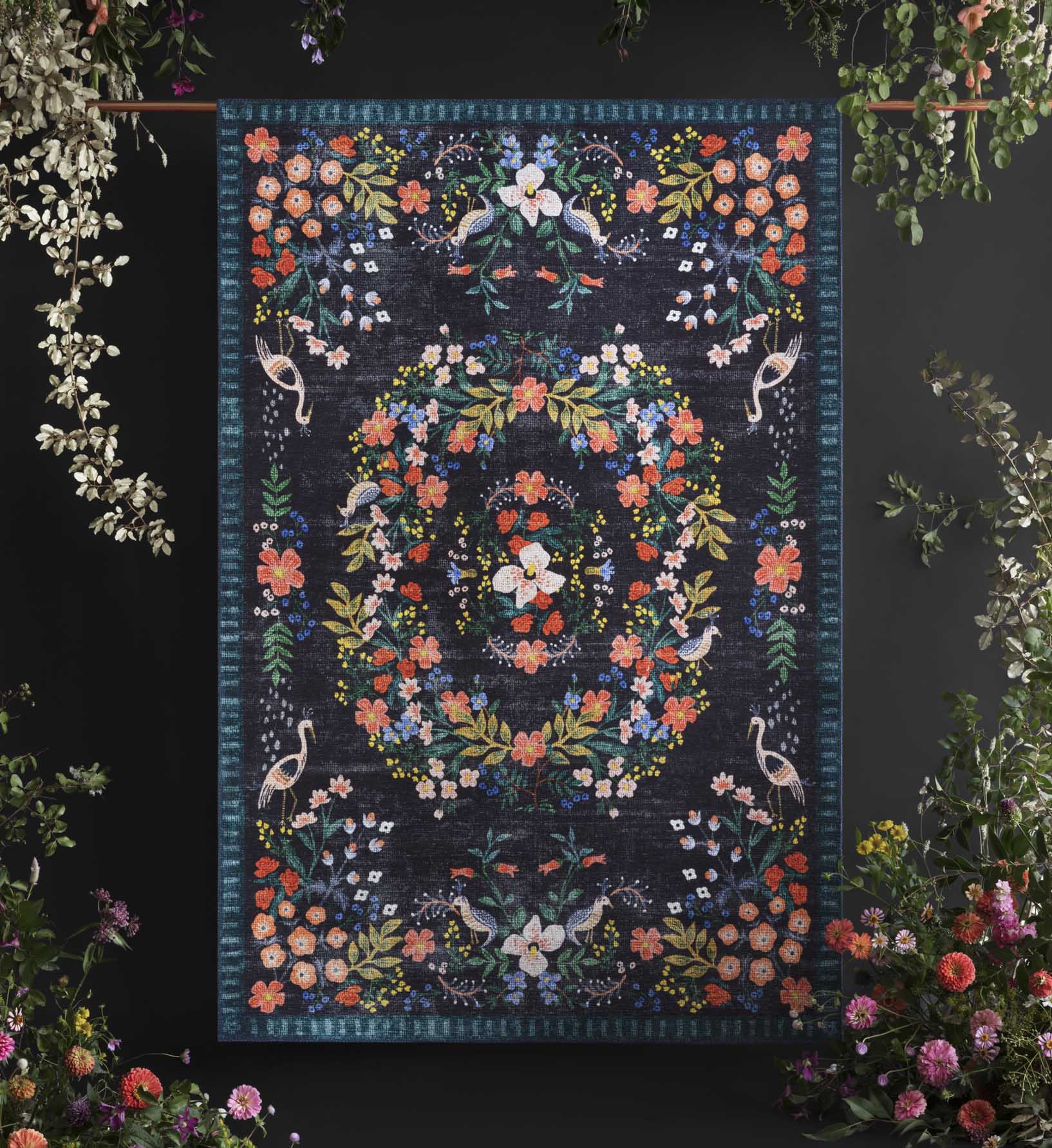 Palais Luxembourg Printed Rug - Navy - Image 2