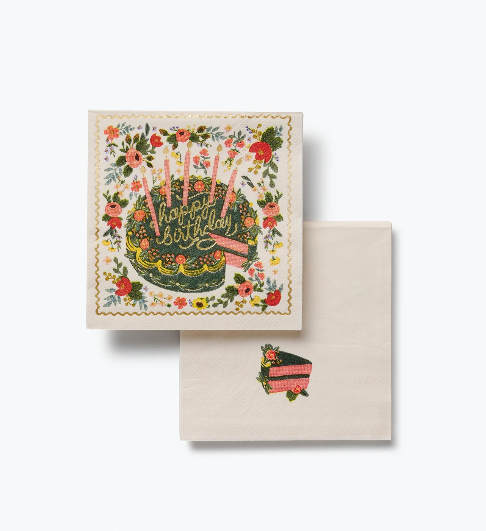 Paper Cocktail Napkins - Floral Cake - Image 4