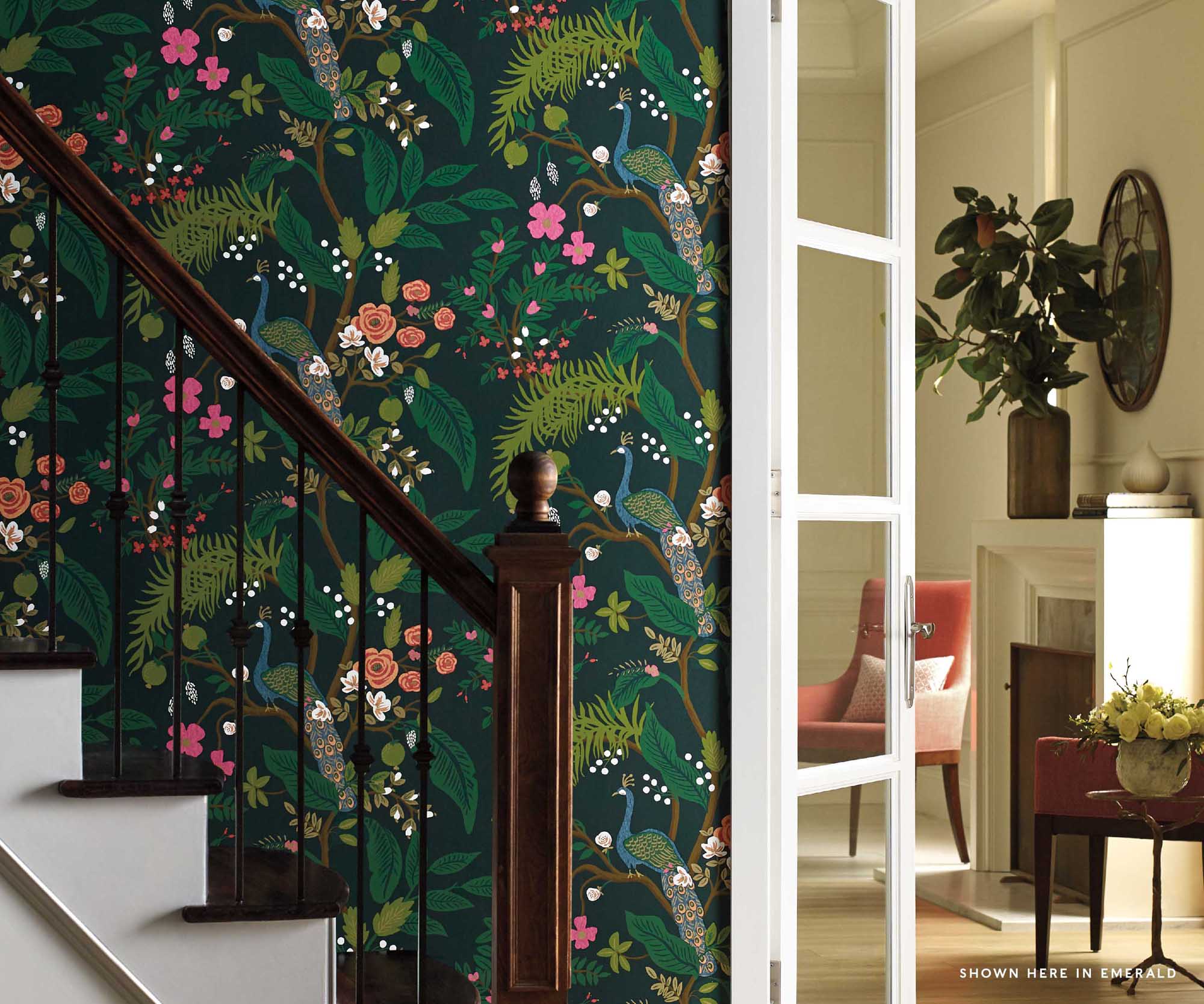 Peacock Wallpaper Sample - Linen - Image 3