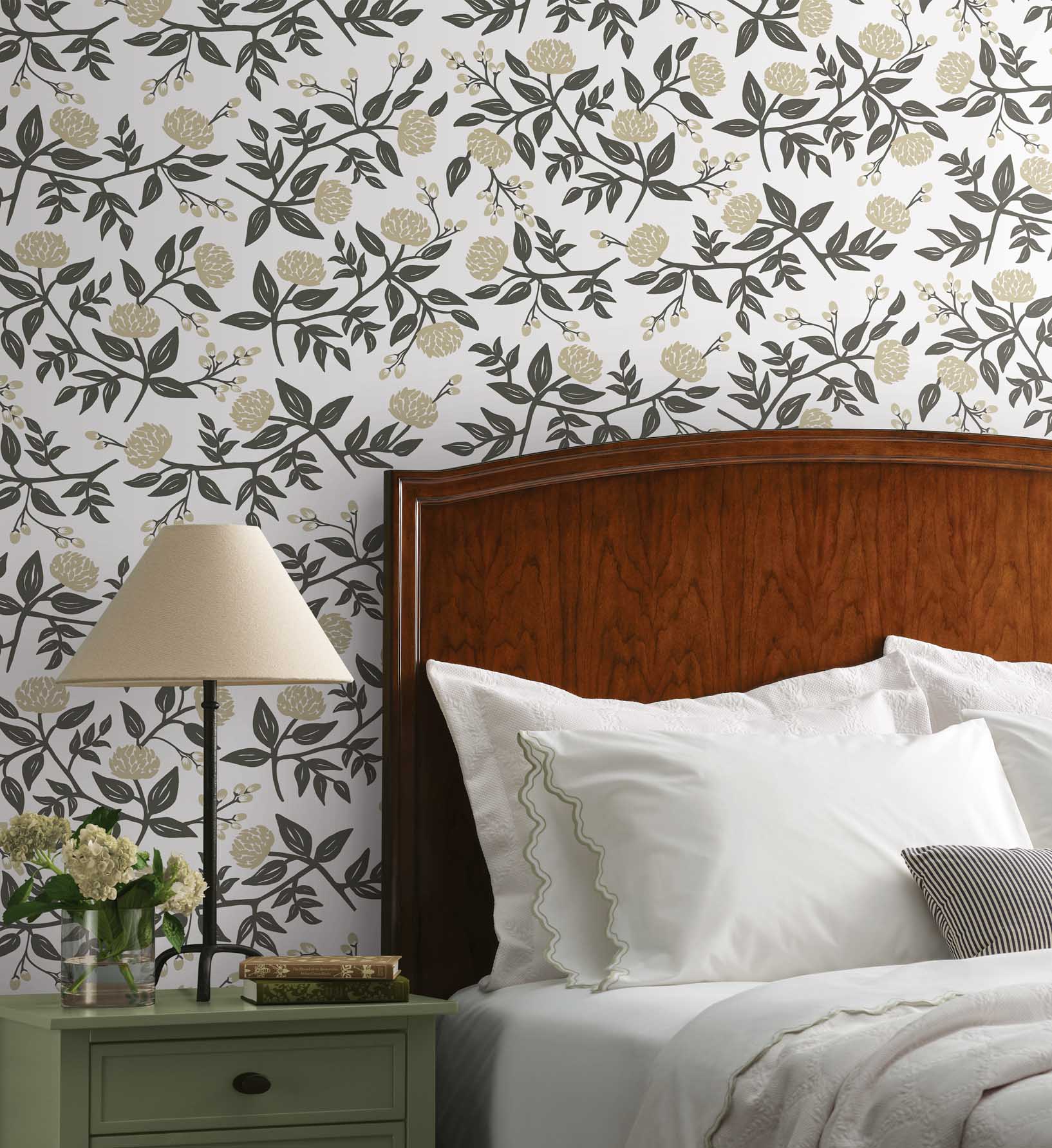 Peonies Wallpaper - White & Black - Image 2
