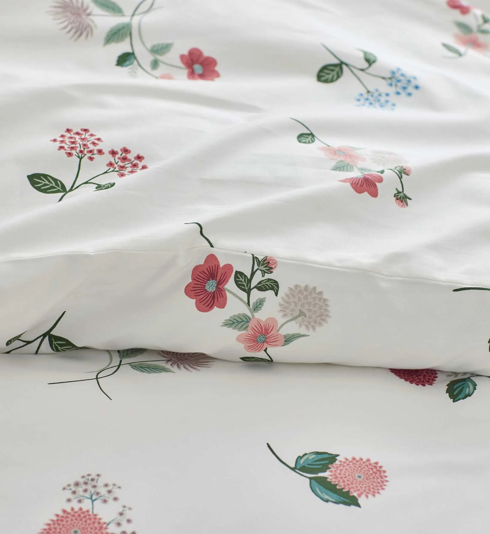 Percale Duvet Cover - Ditsy Dahlia Ivory - Image 3