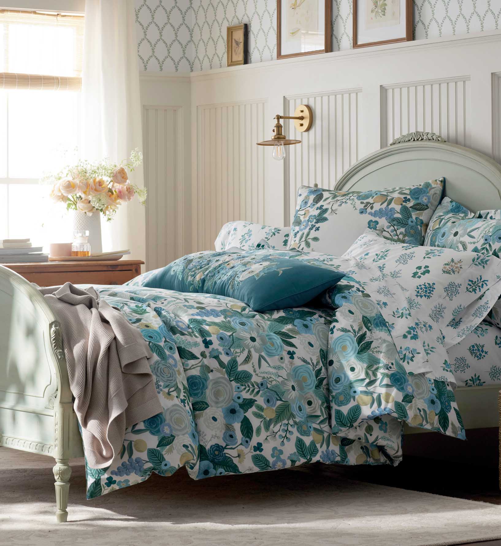 Percale Duvet Cover - Garden Party Blue - Image 2