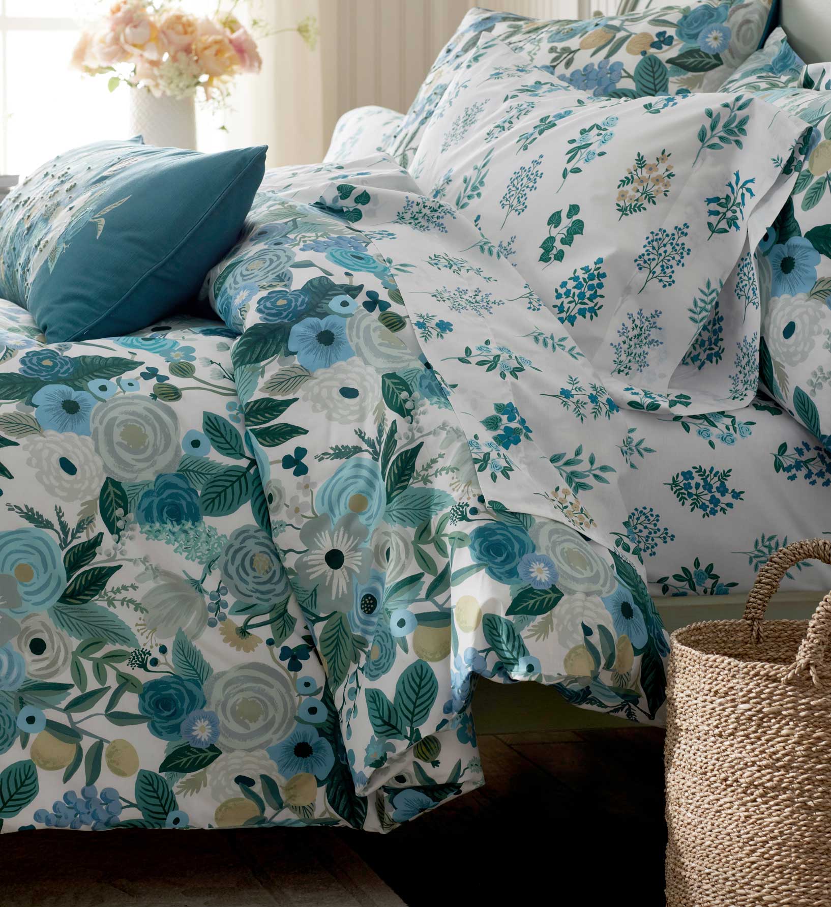 Percale Duvet Cover - Garden Party Blue - Image 4