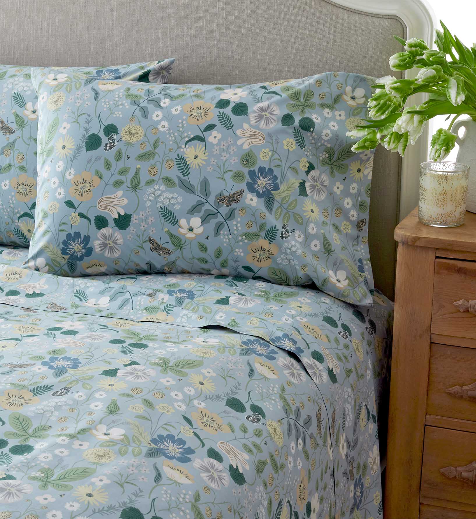 Percale Flat Sheet - Strawberry Fields Slate - Image 2