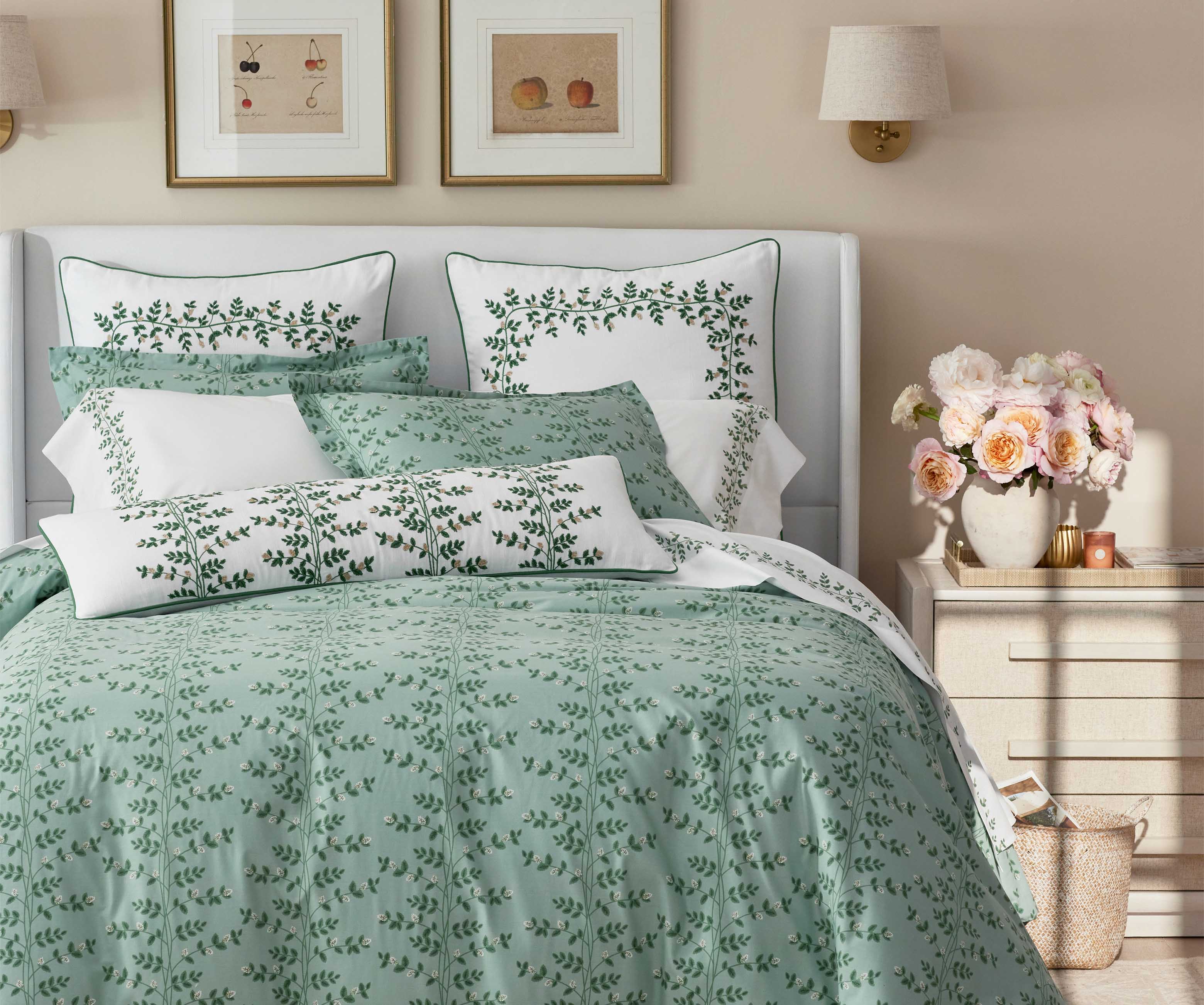 Percale Sham - Climbing Vines Sage - Image 3