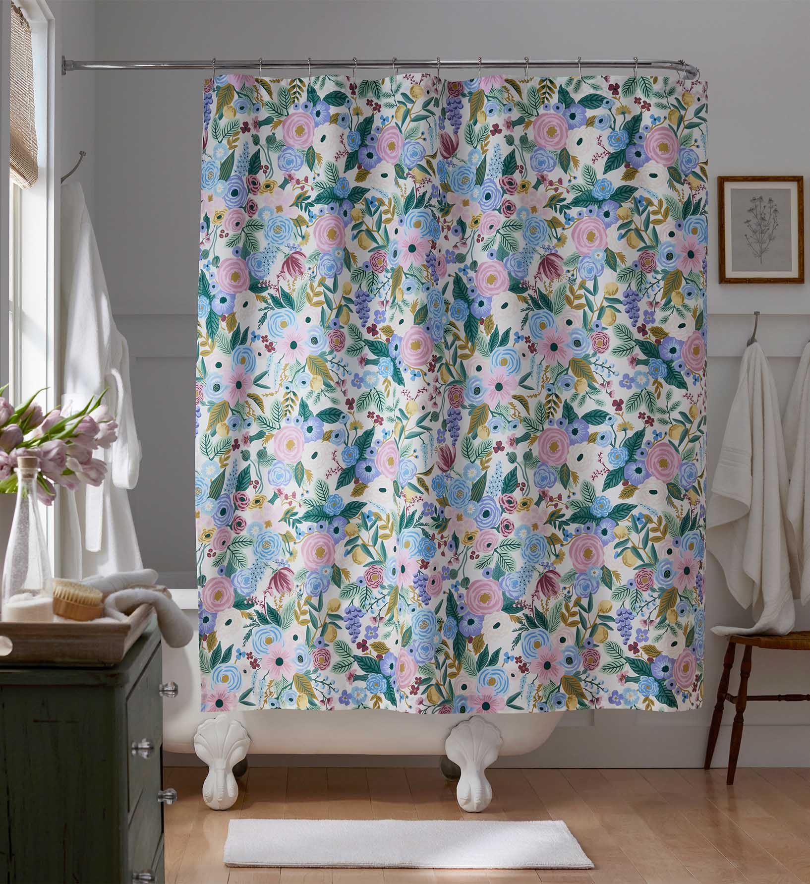 Percale Shower Curtain - Garden Party Lilac - Image 2