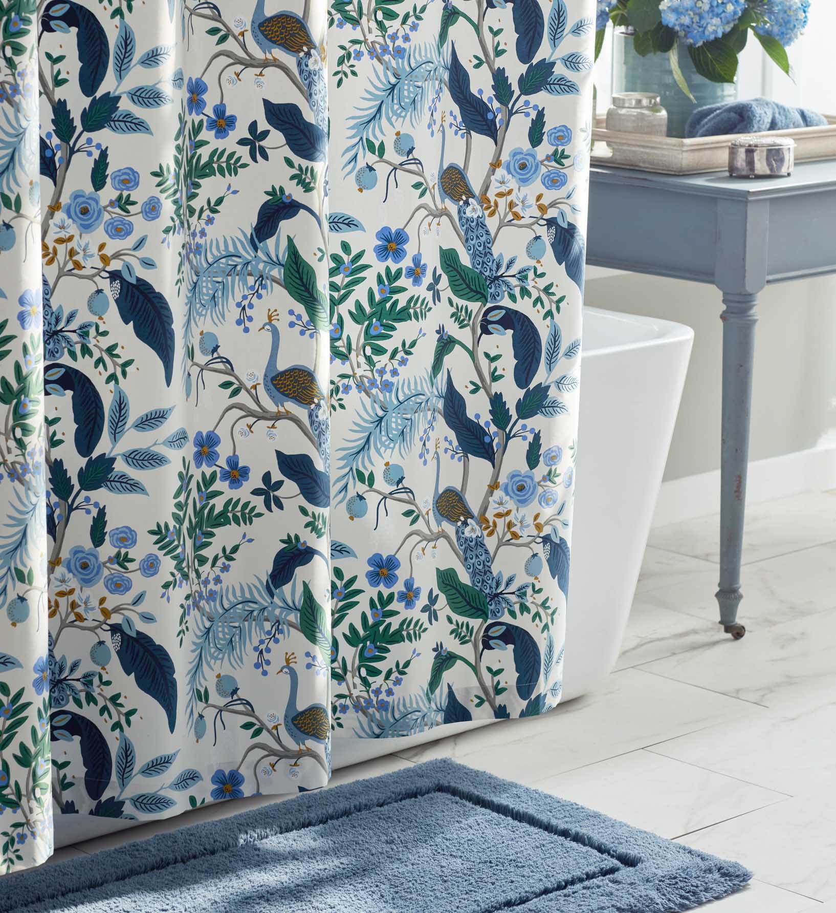 Sateen Shower Curtain - Peacock Ivory - Image 3