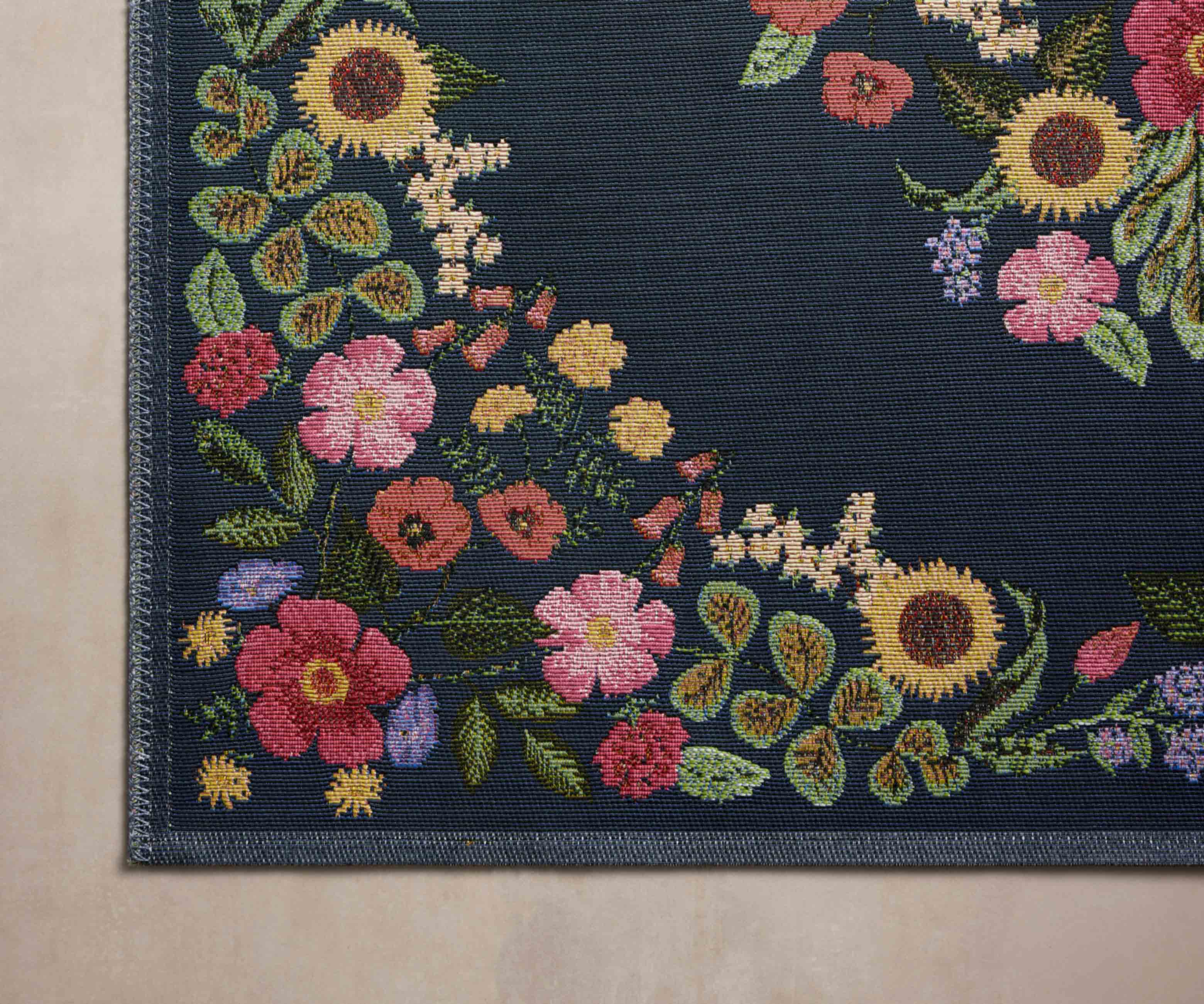 Perennial Blossom Power Loomed Rug - Navy - Image 2