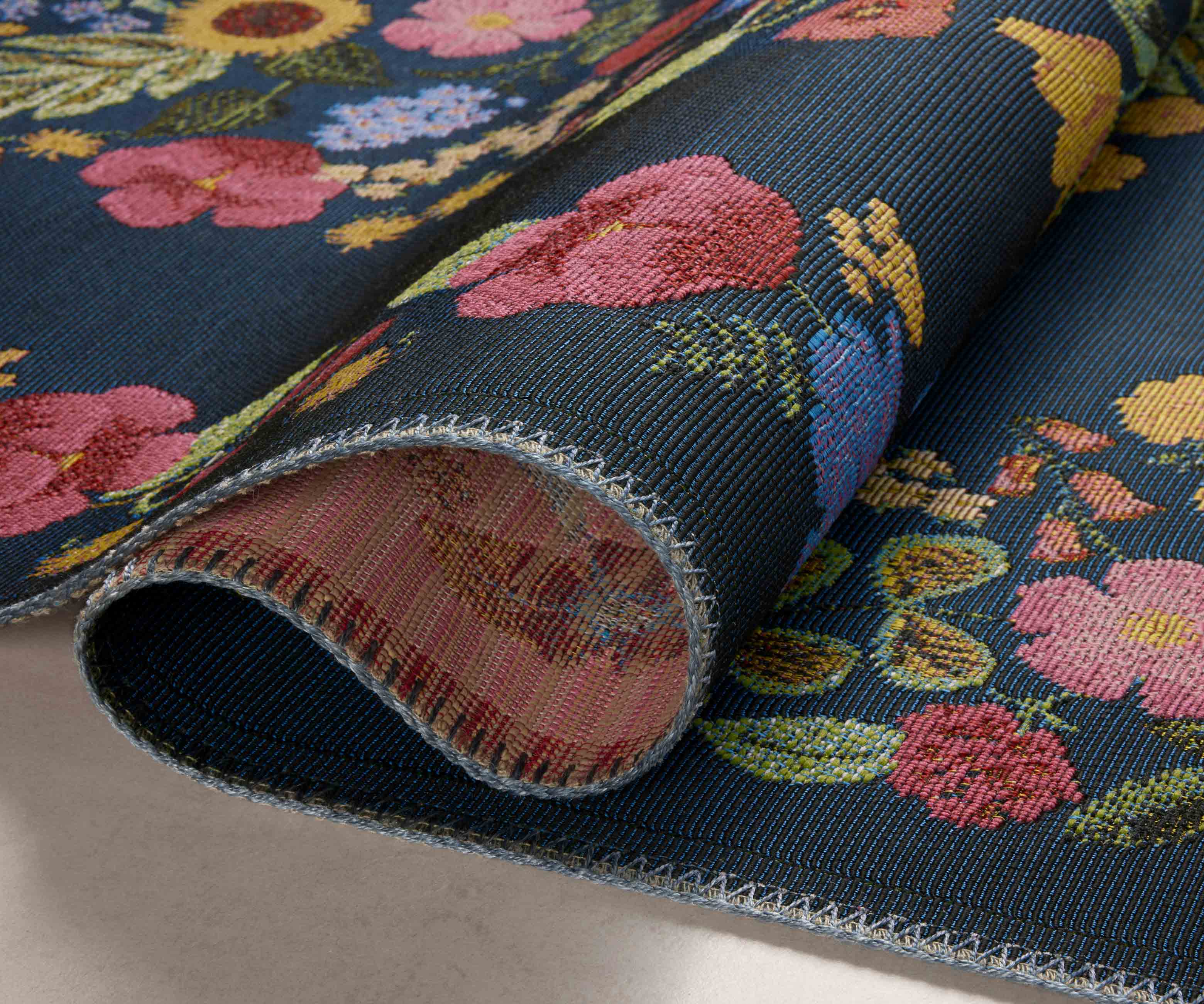 Perennial Blossom Power Loomed Rug - Navy - Image 3