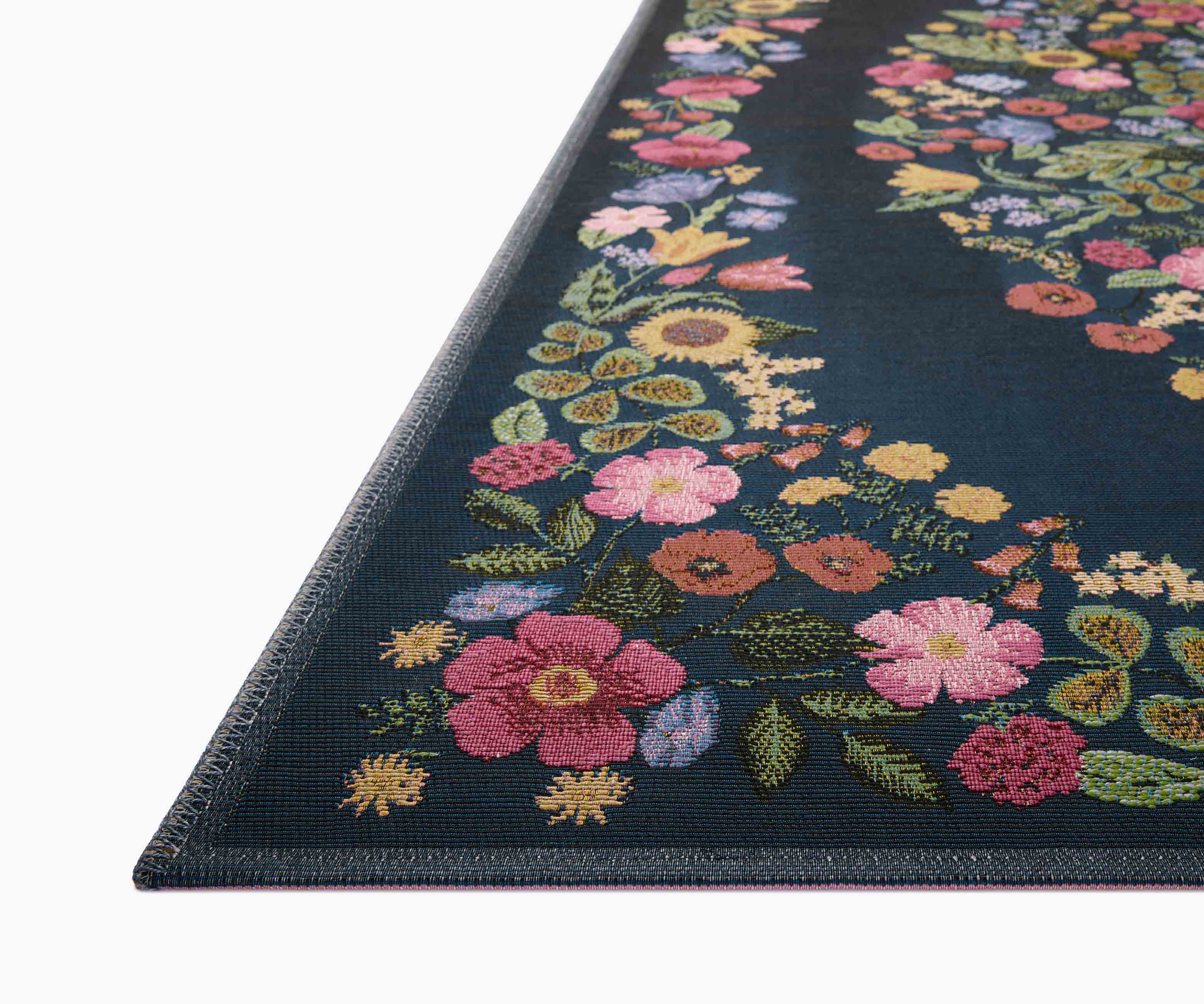 Perennial Blossom Power Loomed Rug - Navy - Image 4