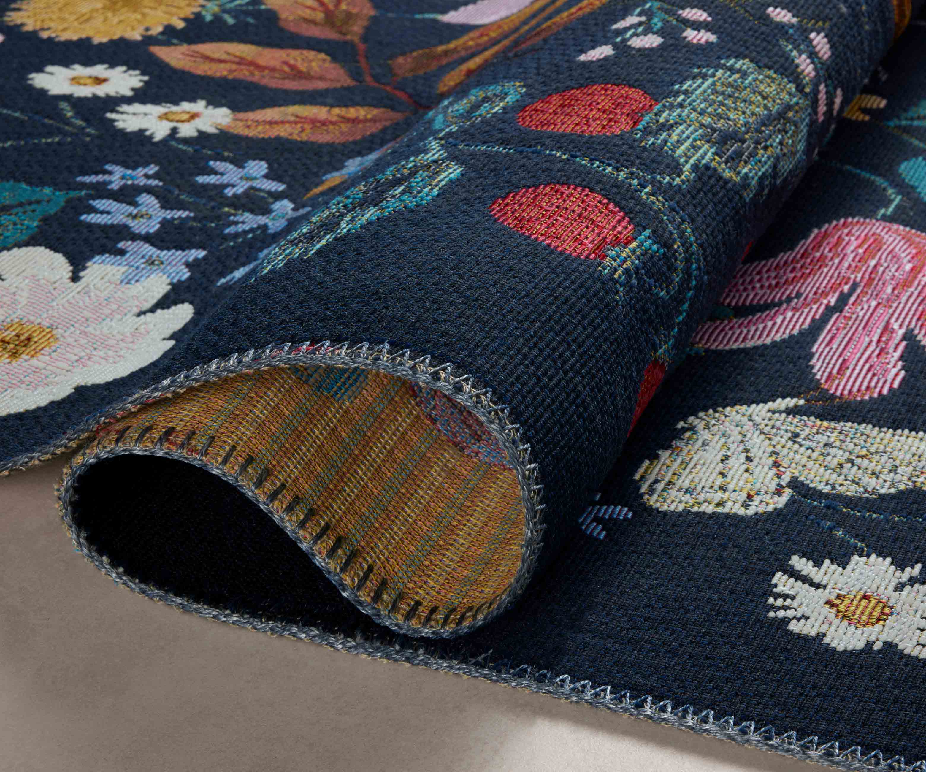 Perennial Strawberry Fields Power Loomed Rug - Black - Image 4