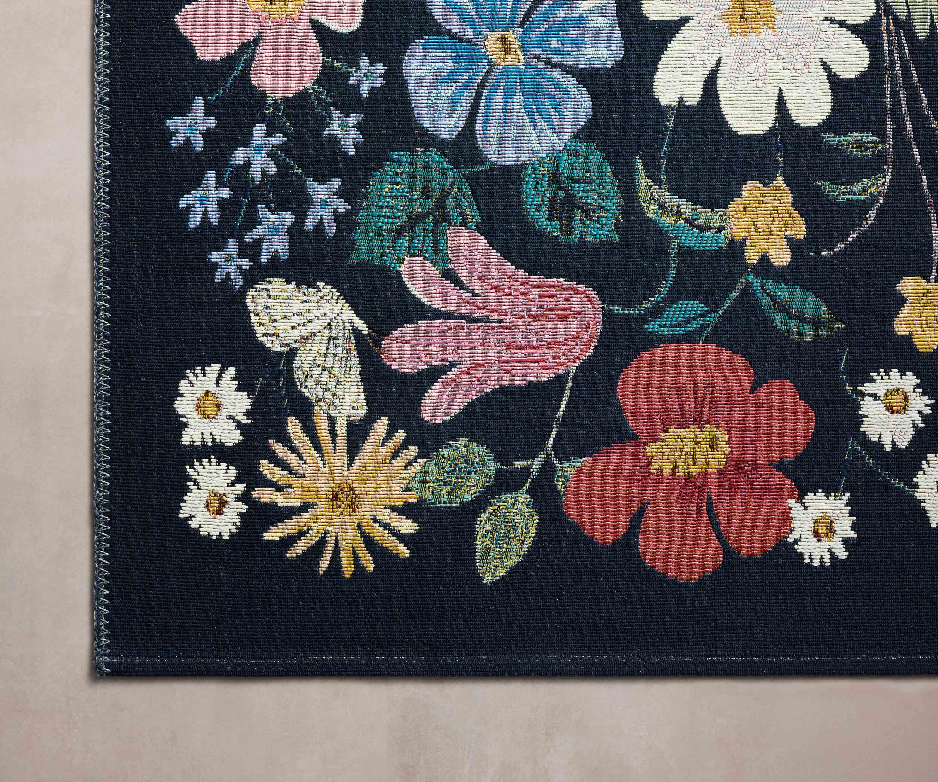 Perennial Strawberry Fields Power Loomed Rug - Black - Image 5