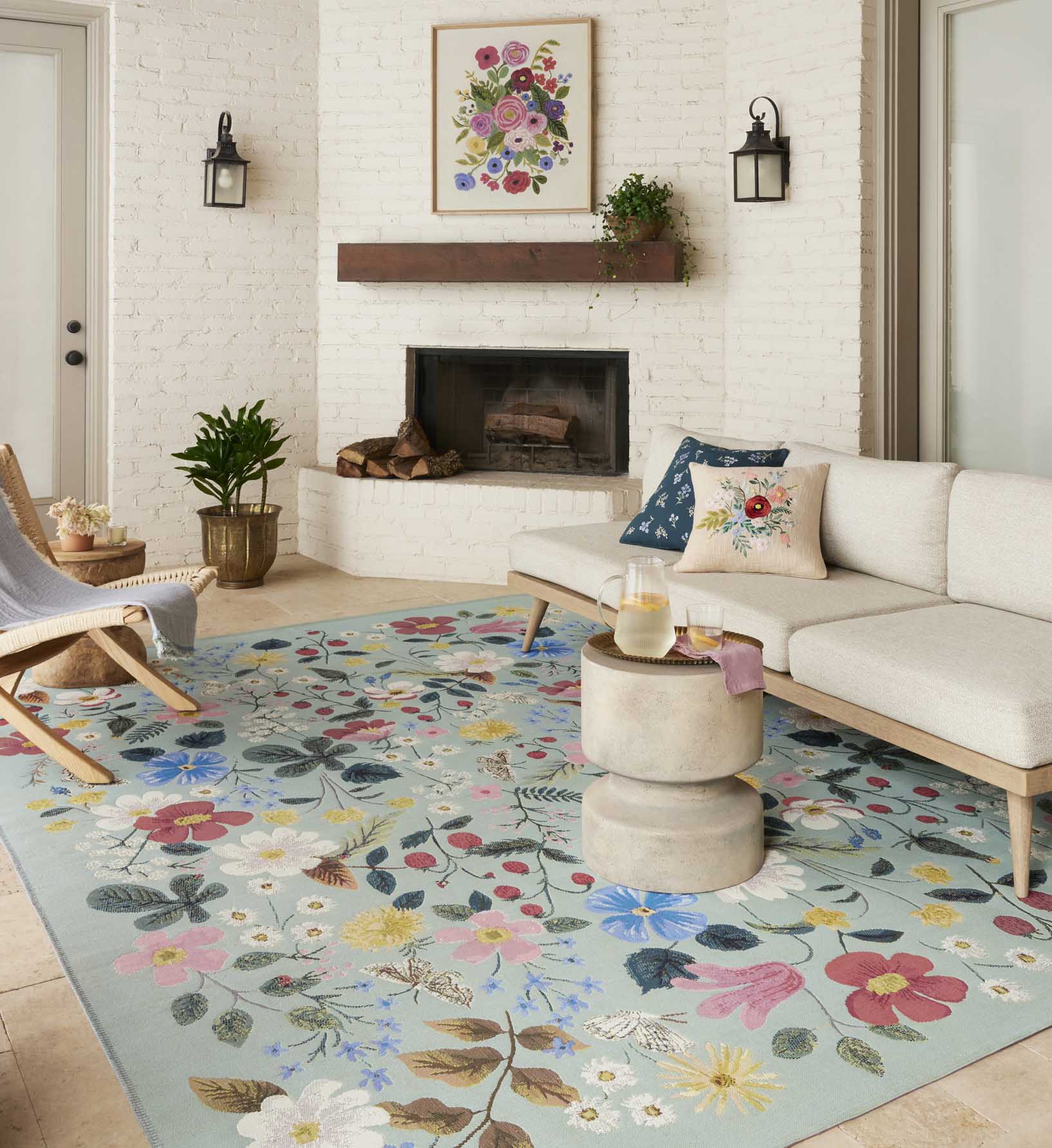 Perennial Strawberry Fields Power Loomed Rug - Mint - Image 2