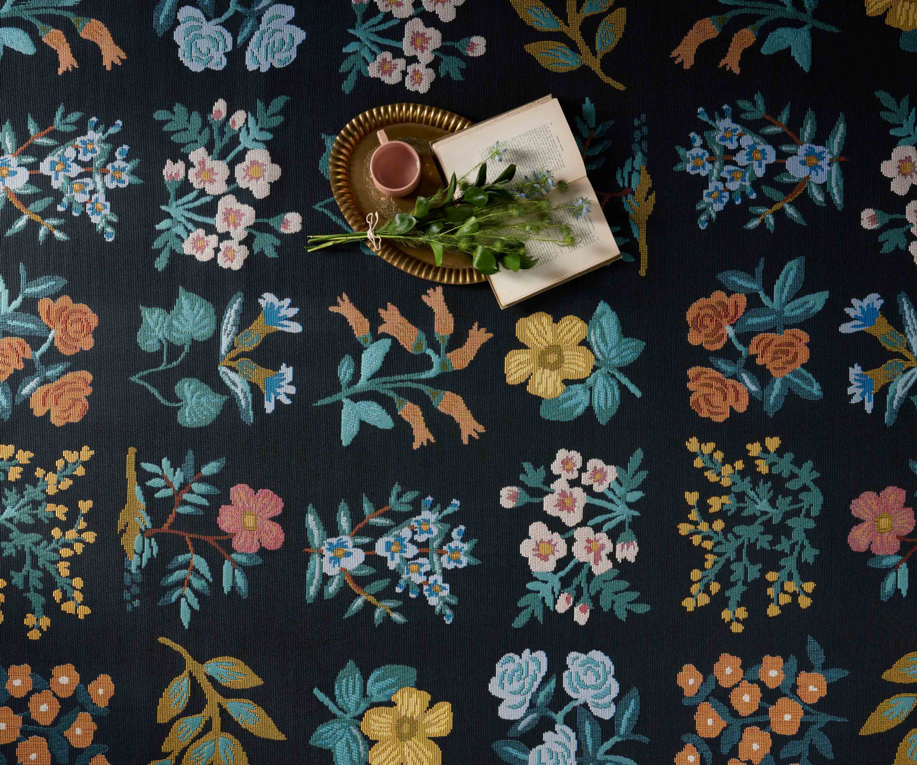Perennial Wildflower Power Loomed Rug - Black - Image 3