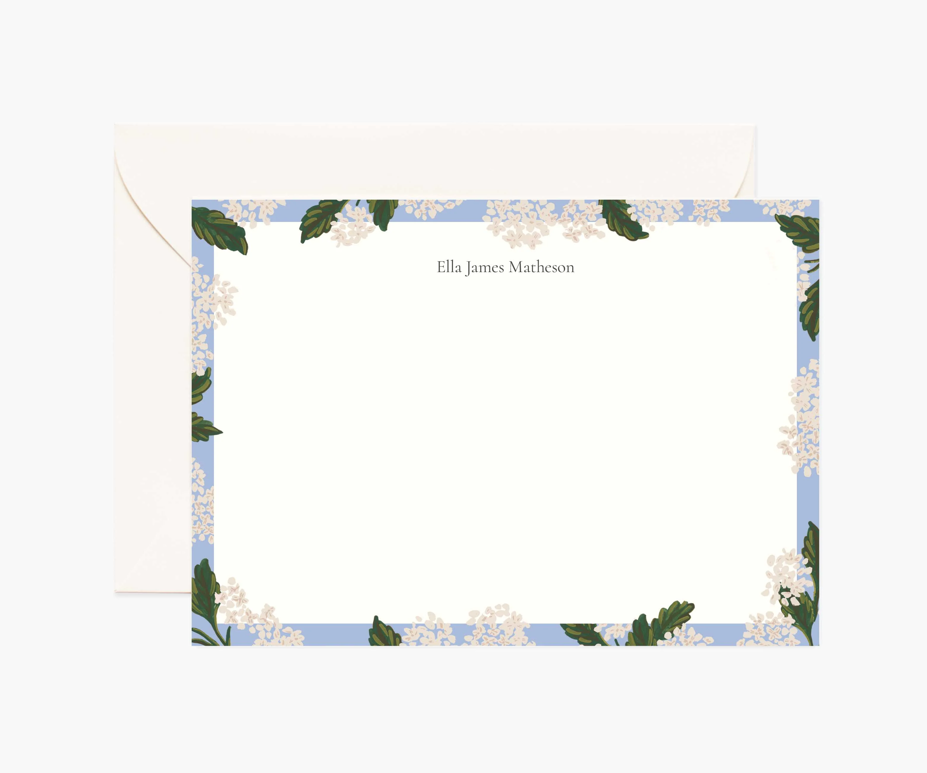 Floral Personalized Stationery - Hydrangea