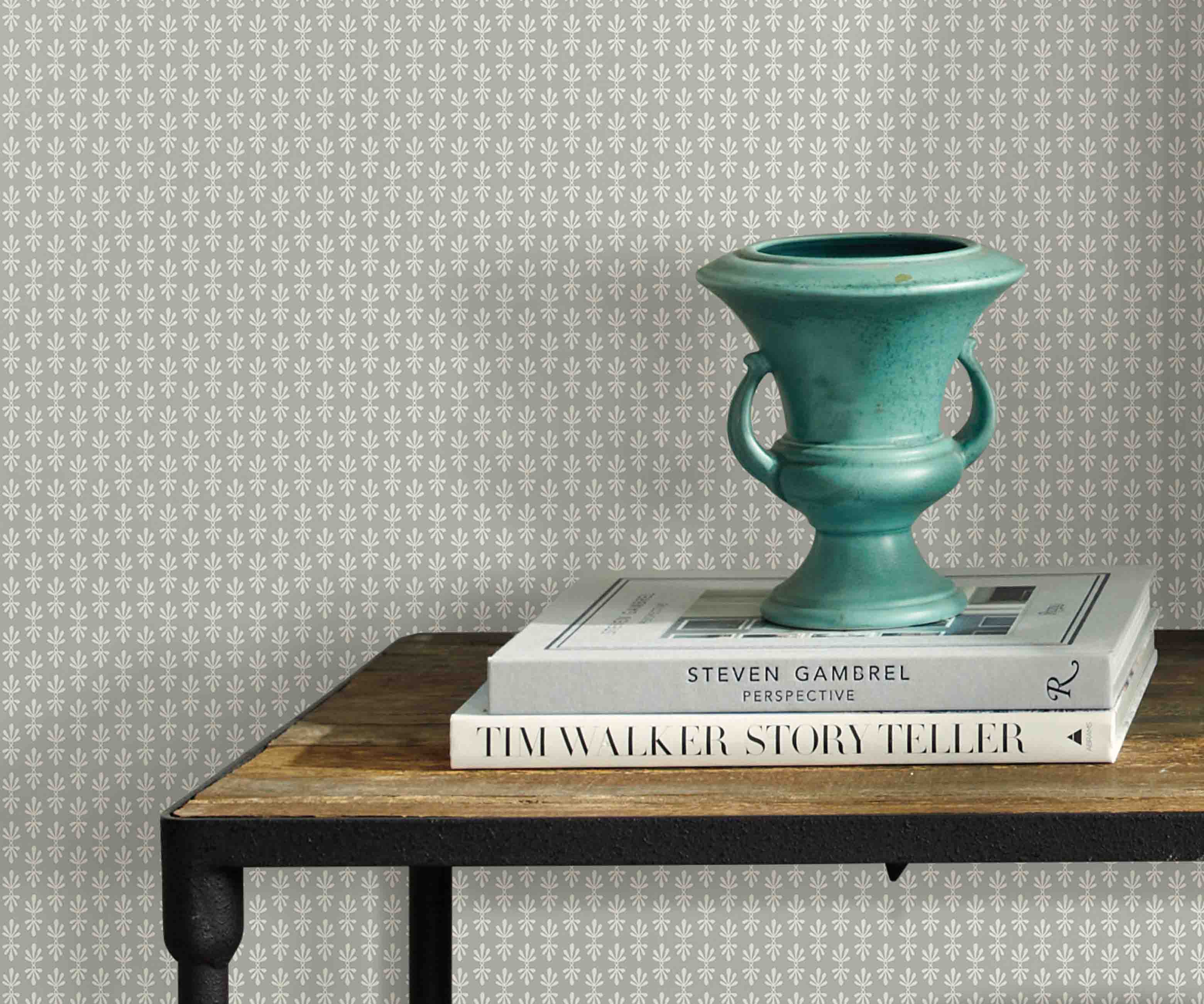 Petal Wallpaper Sample - Grey & White - Image 3