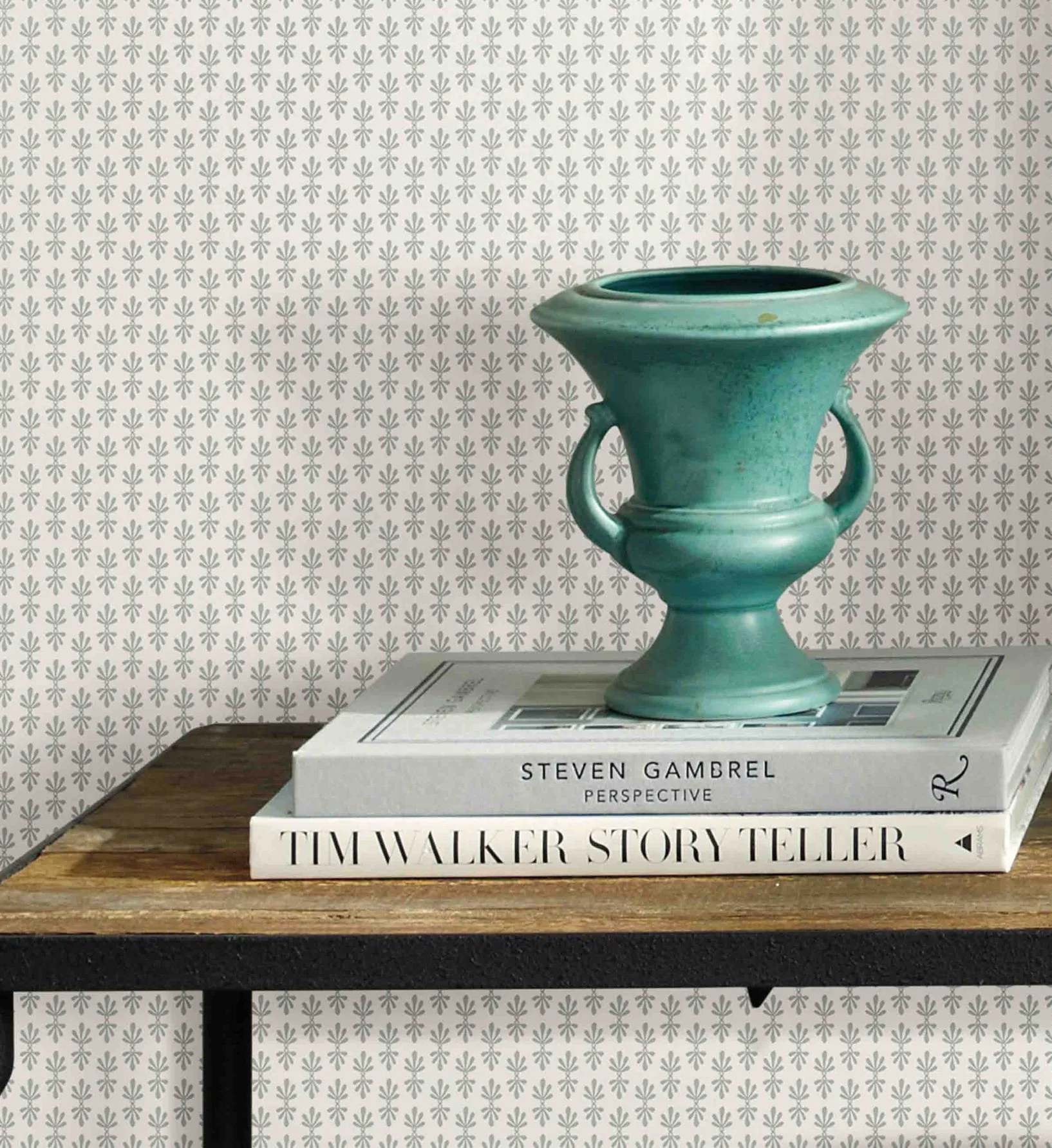 Petal Wallpaper - White & Metallic Silver - Image 2